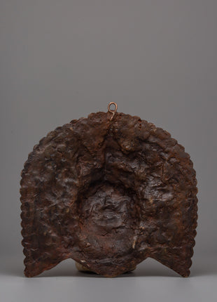 Gold Silver-Plated Mahakala Mask | Buddhist Protection Mask