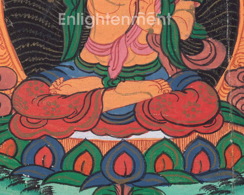 Vintage Manjushri Thangka | Antique Thangka