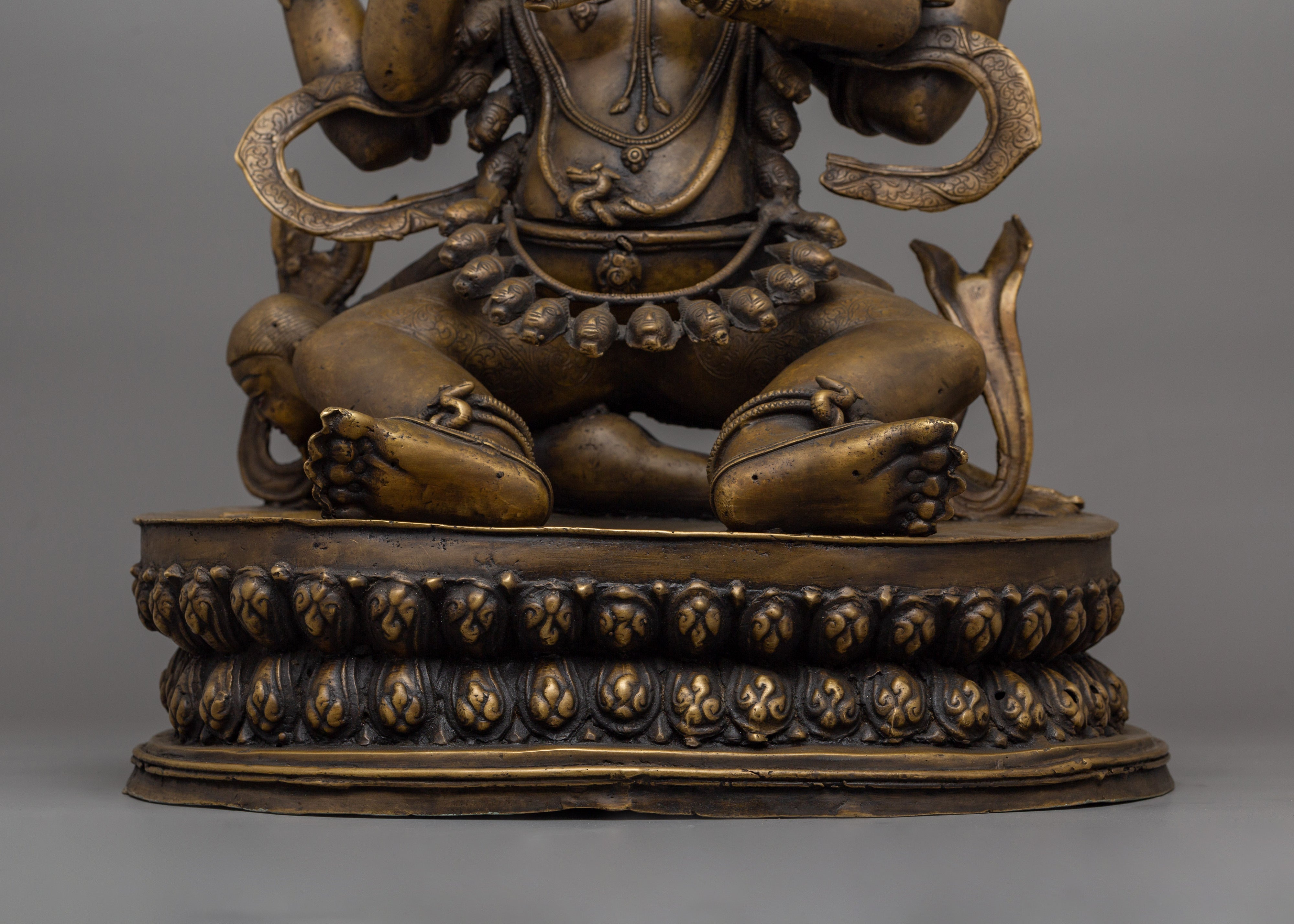 Four Armed Mahakala Statue | Tibetan Protector Deity Sculpture