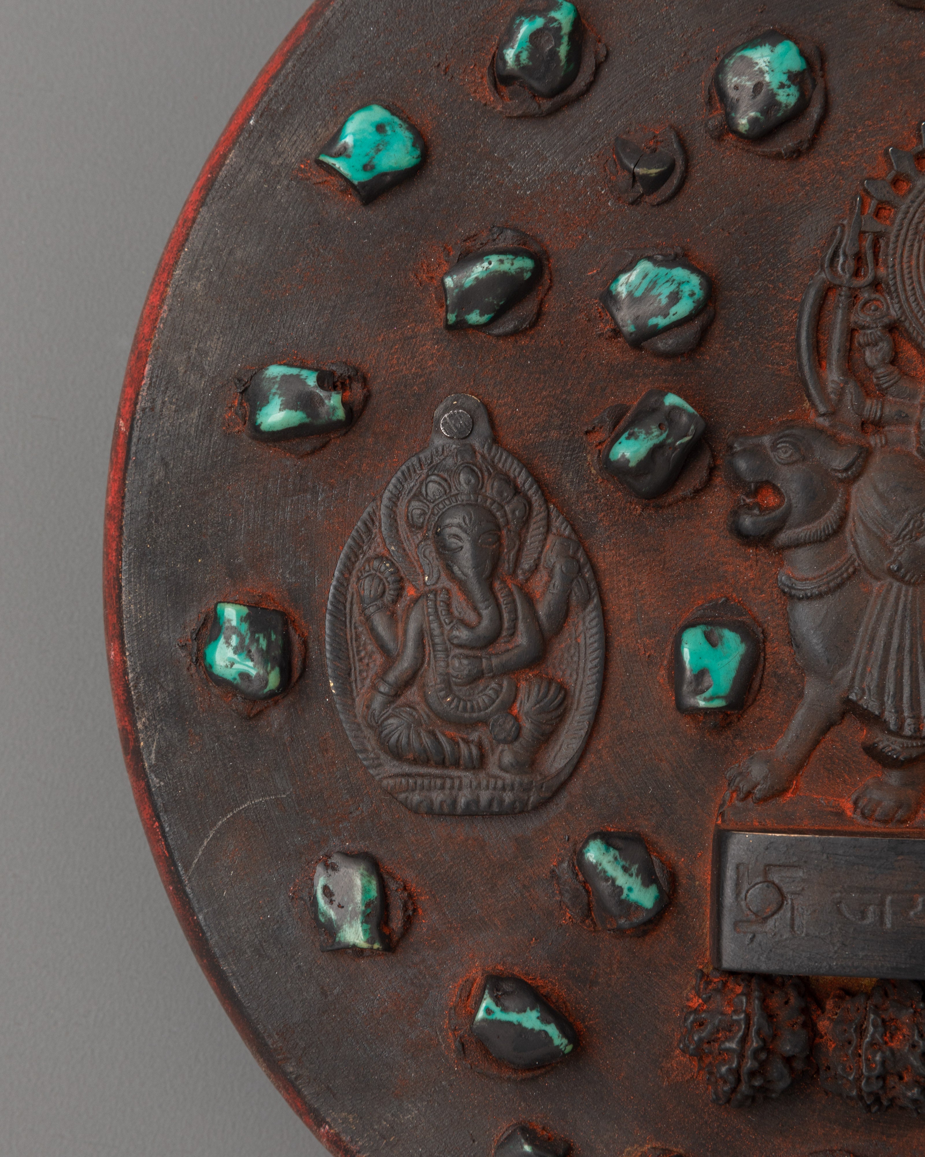 Goddess Durga Wall Hanging | Sacred Wooden Plaque for Protection