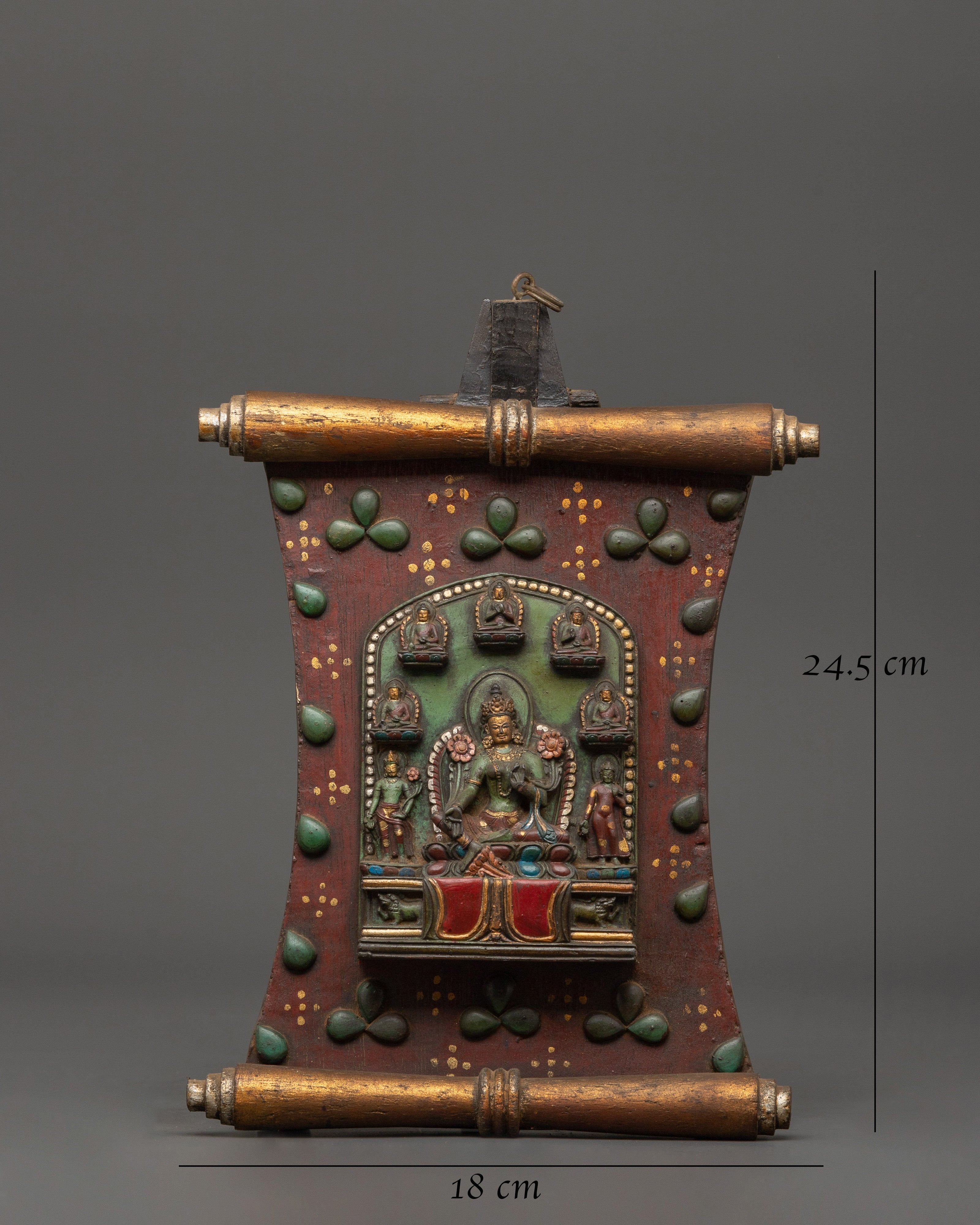 Green Tara Wall Craft Decor | Tibetan Spiritual Art