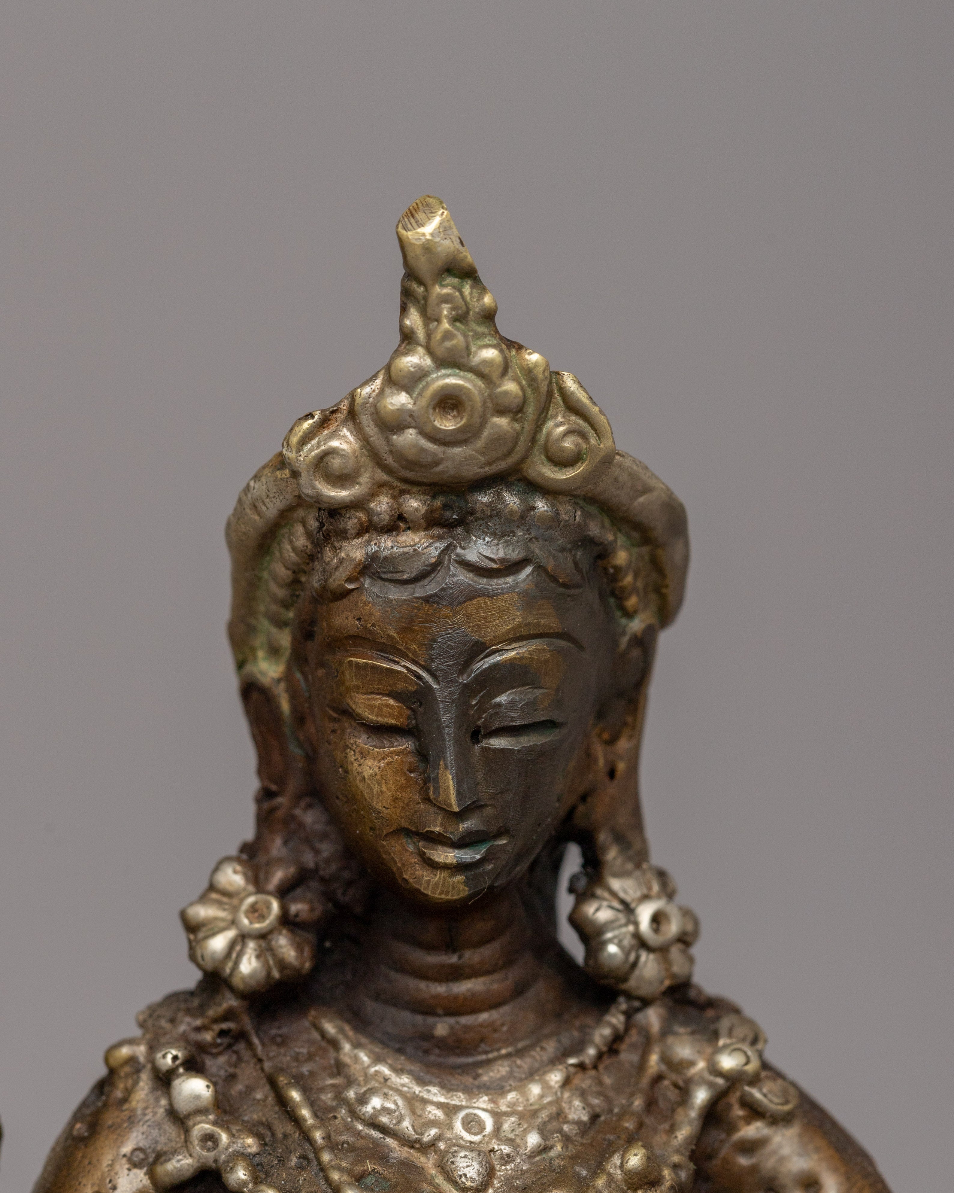 Silver-Plated Brass Radha Krishna Statue |  Symbol of Love & Devotion