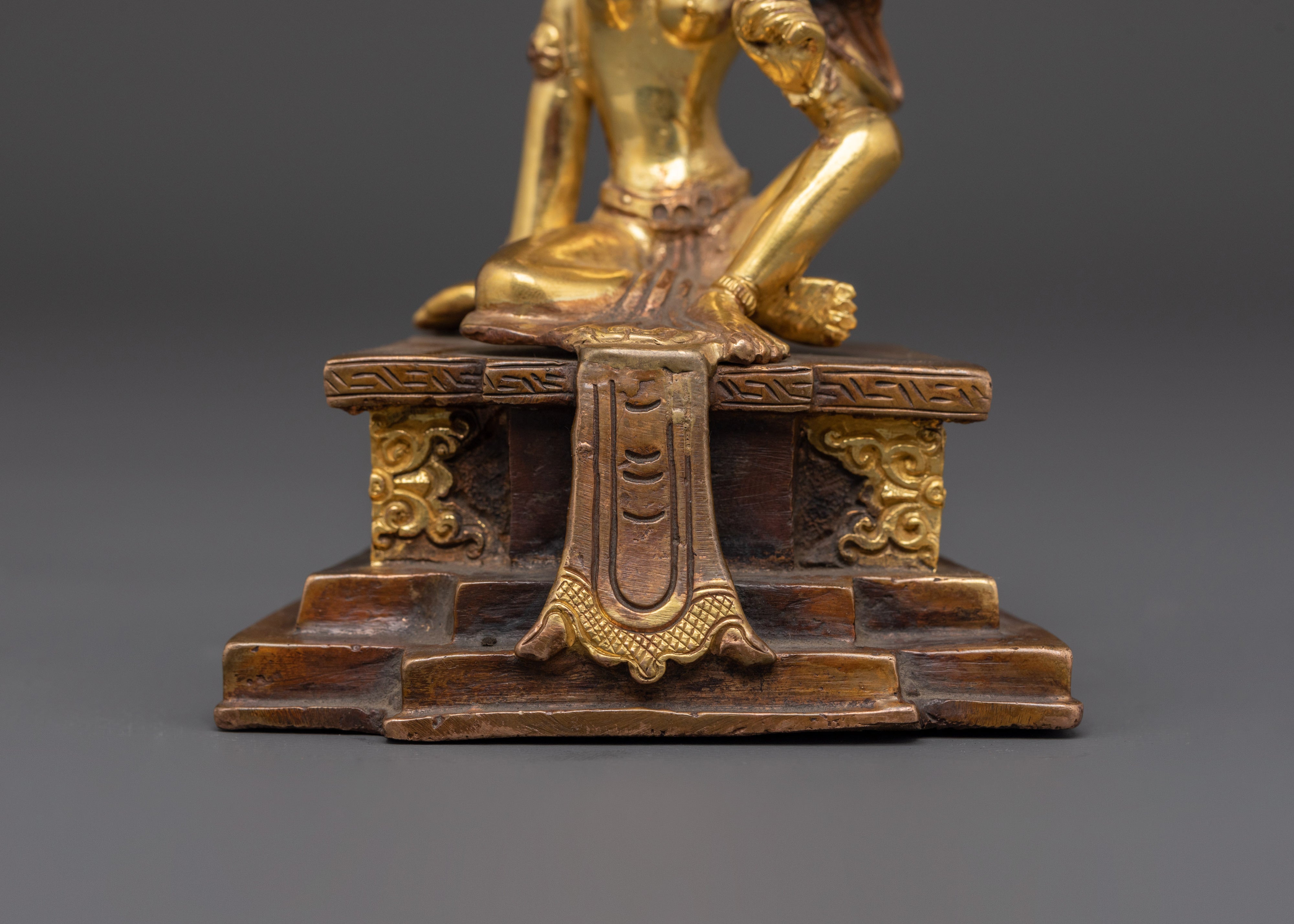 Lord Indra Statue | Gold-Plated Copper Indra Deity Sculpture