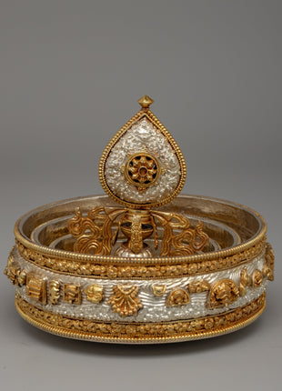 Silver and Gold-Plated Mandala | Exquisite Ritual Artifact