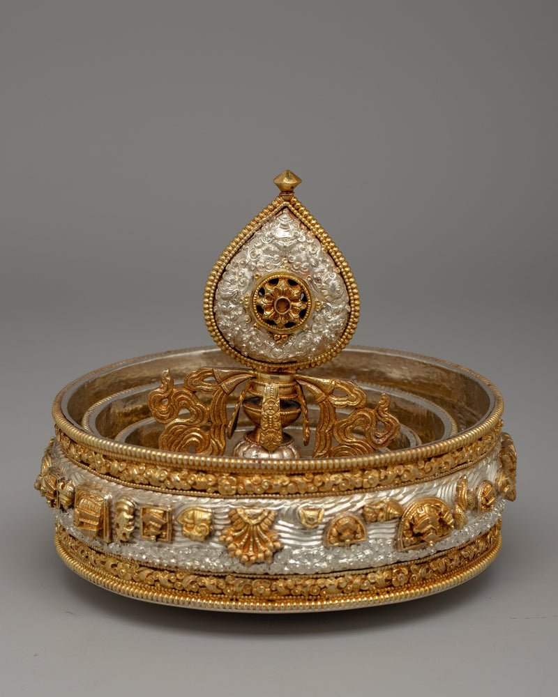 Silver and Gold-Plated Mandala | Exquisite Ritual Artifact