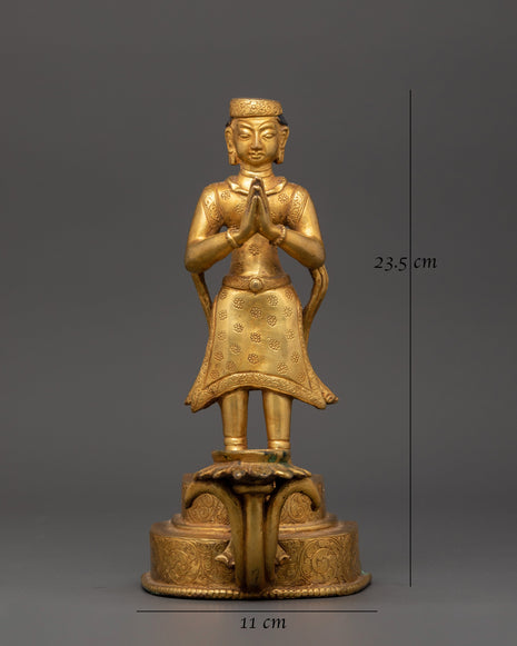 Newari Sculpture with Oil Lamp | Ritual Decor and Spiritual Light Offering