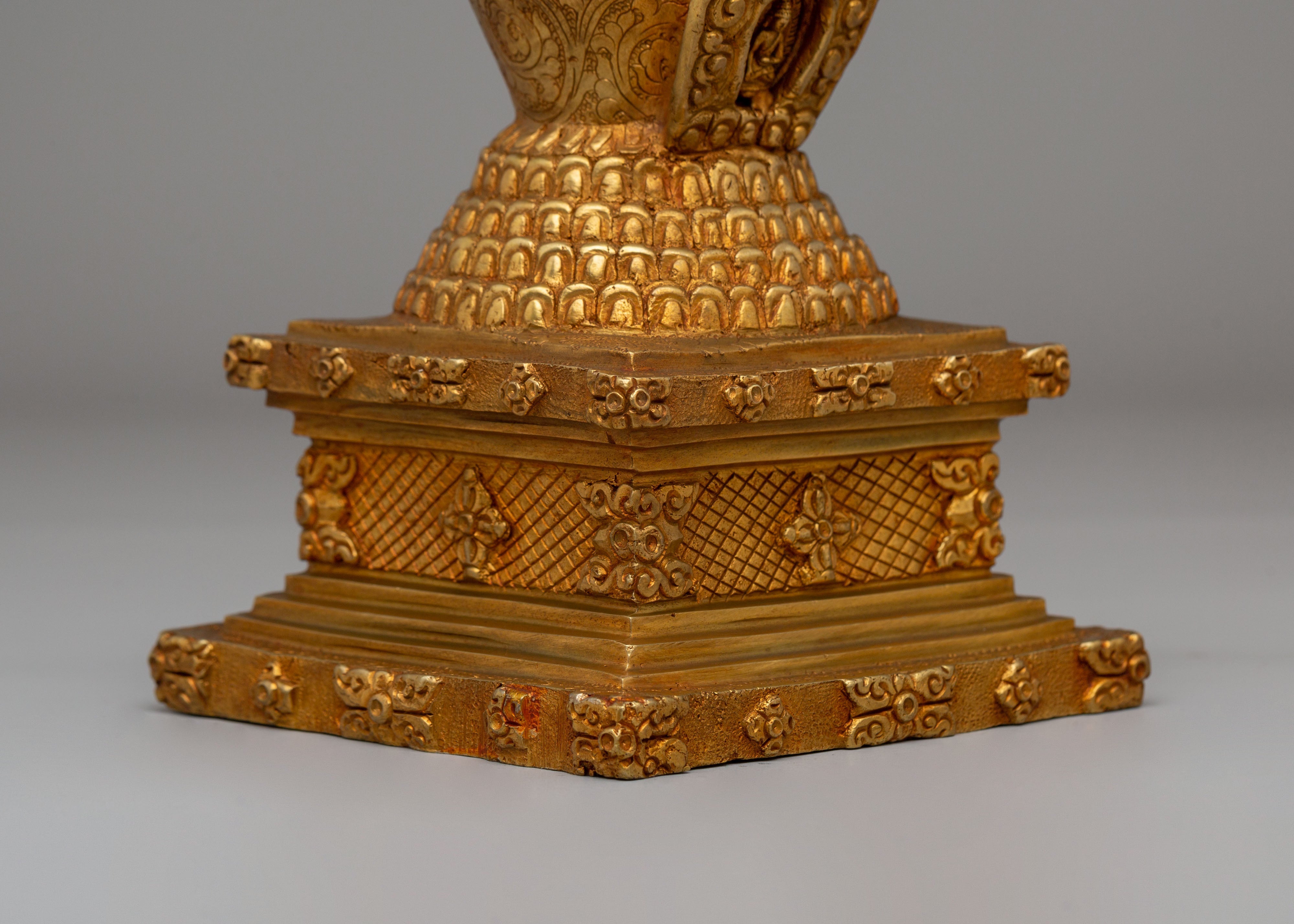 Traditional Tibetan Altar Stupa | Lotus Blossom Design