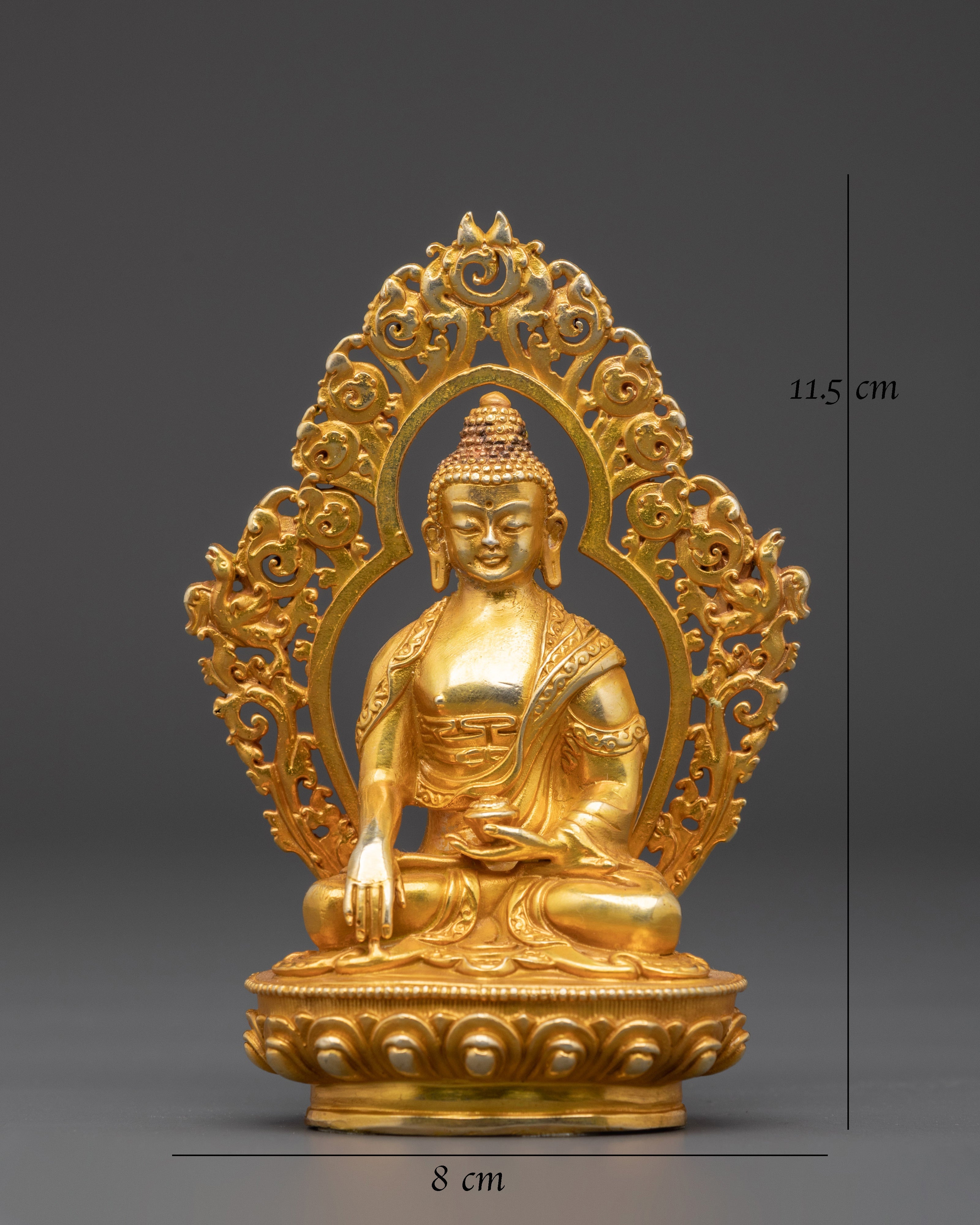 Tibetan Shakyamuni Buddha Copper Statue | Gold-Plated Buddhist Figurine