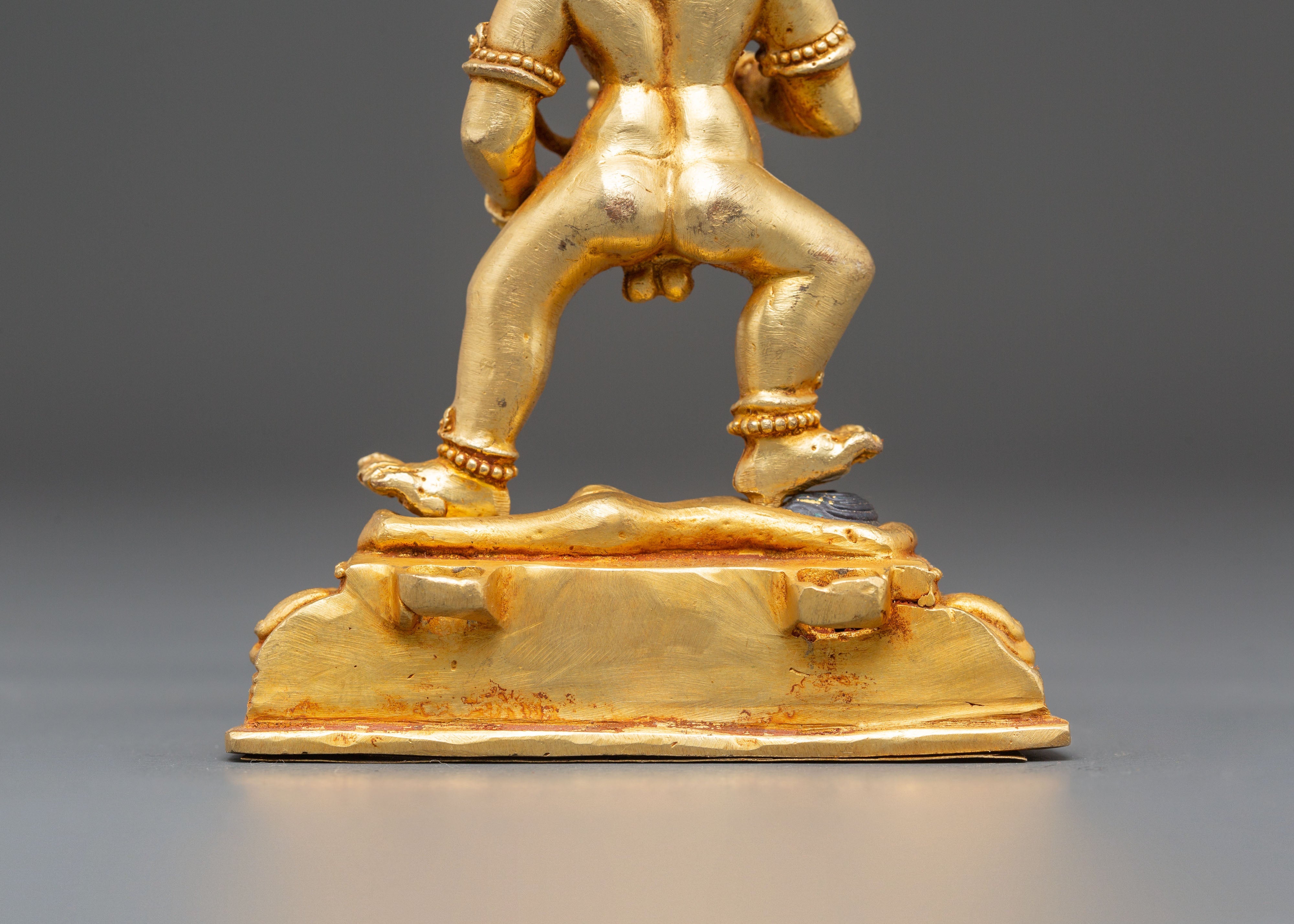 Golden Wealth Guardian Black Dzambhala Statue | Protection and Dharma Artwork