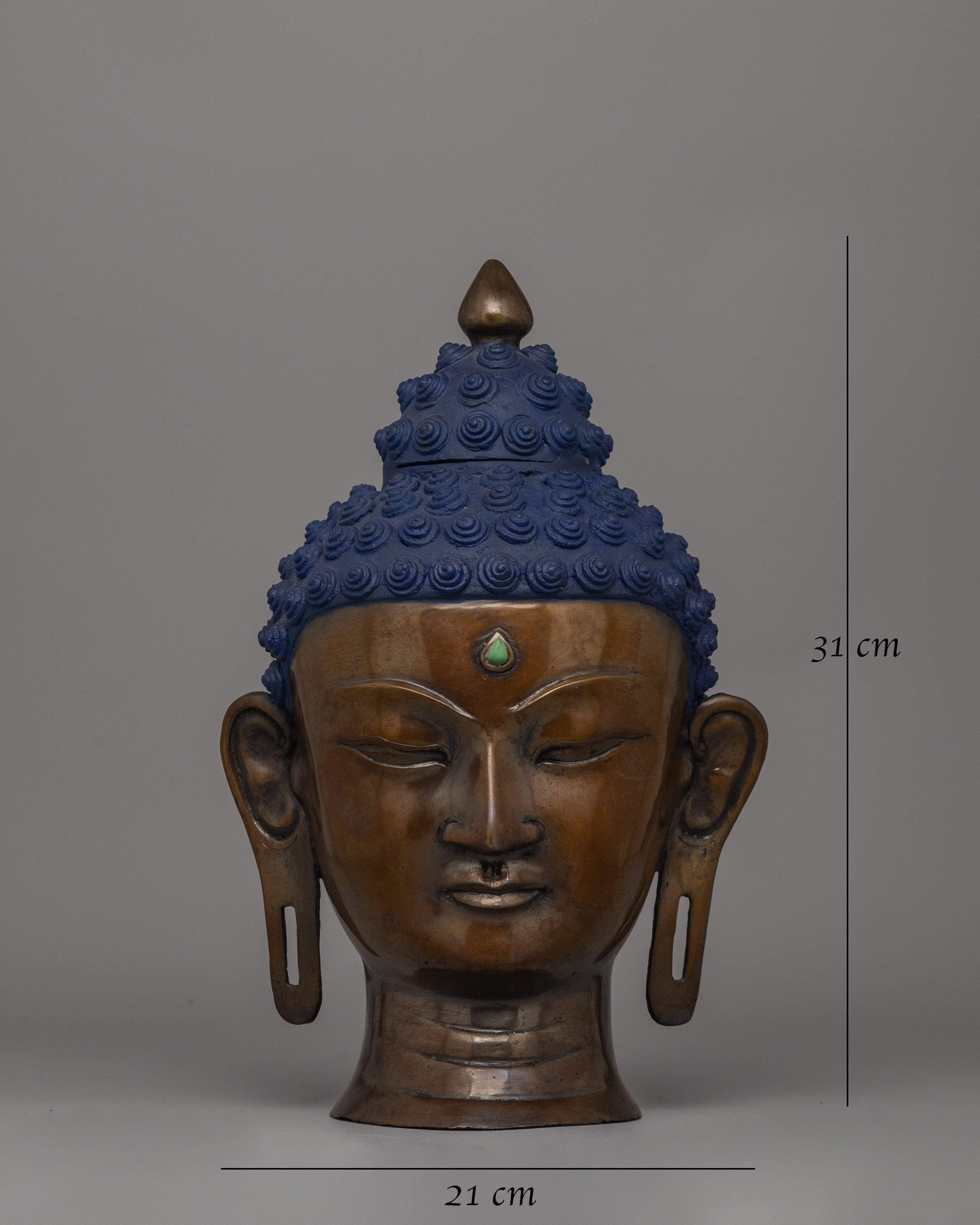 Bronze Buddha Head Statue | Perfect Spiritual Gift for Meditation Enthusiasts