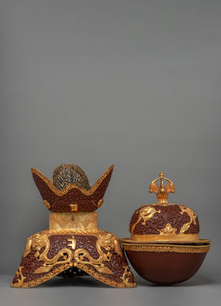 Ritual Bowl Kapala Set | Gold Plating for Sacred Ceremonies