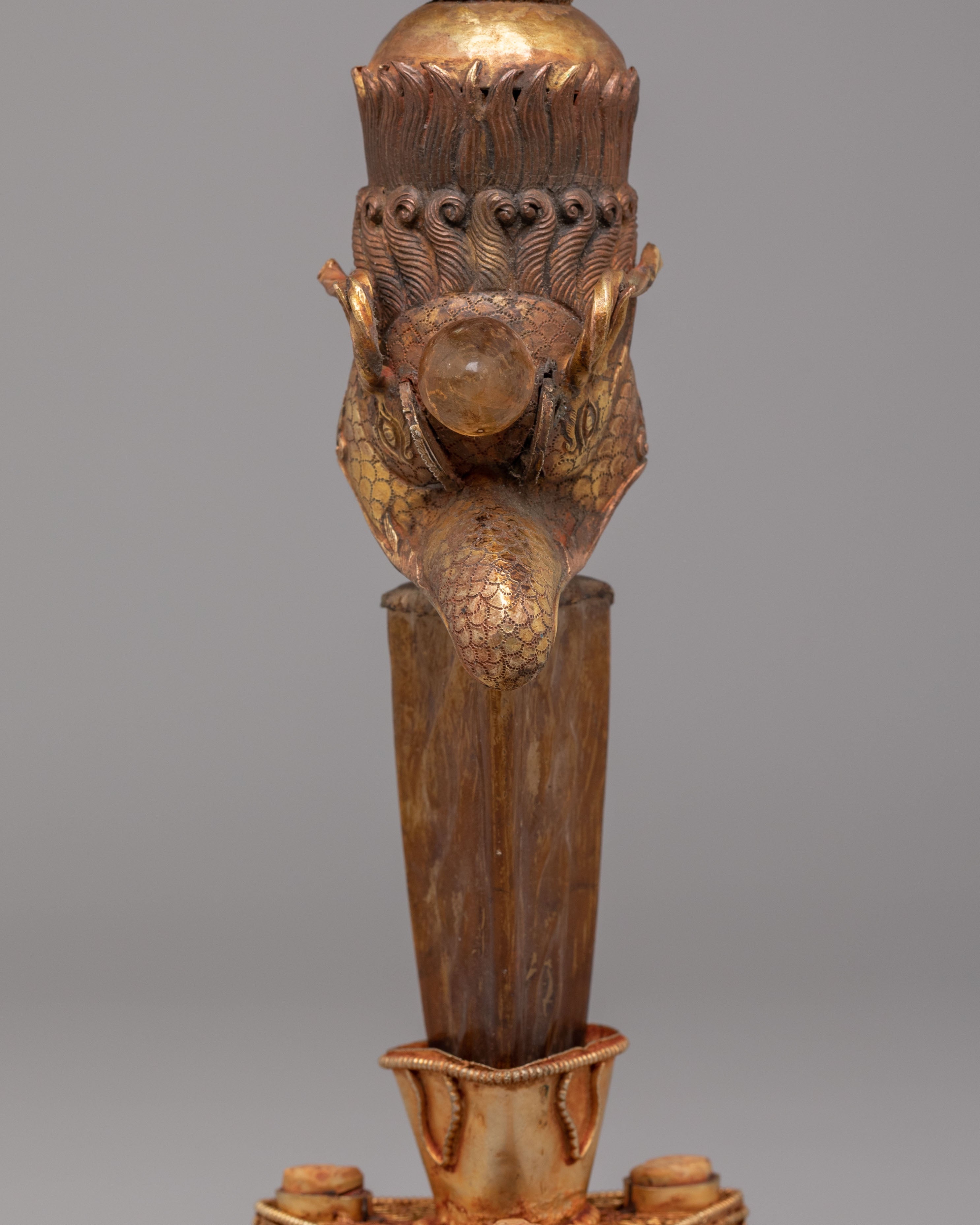Sacred Buddhist Phurba | Gold-Plated Ritual Dagger