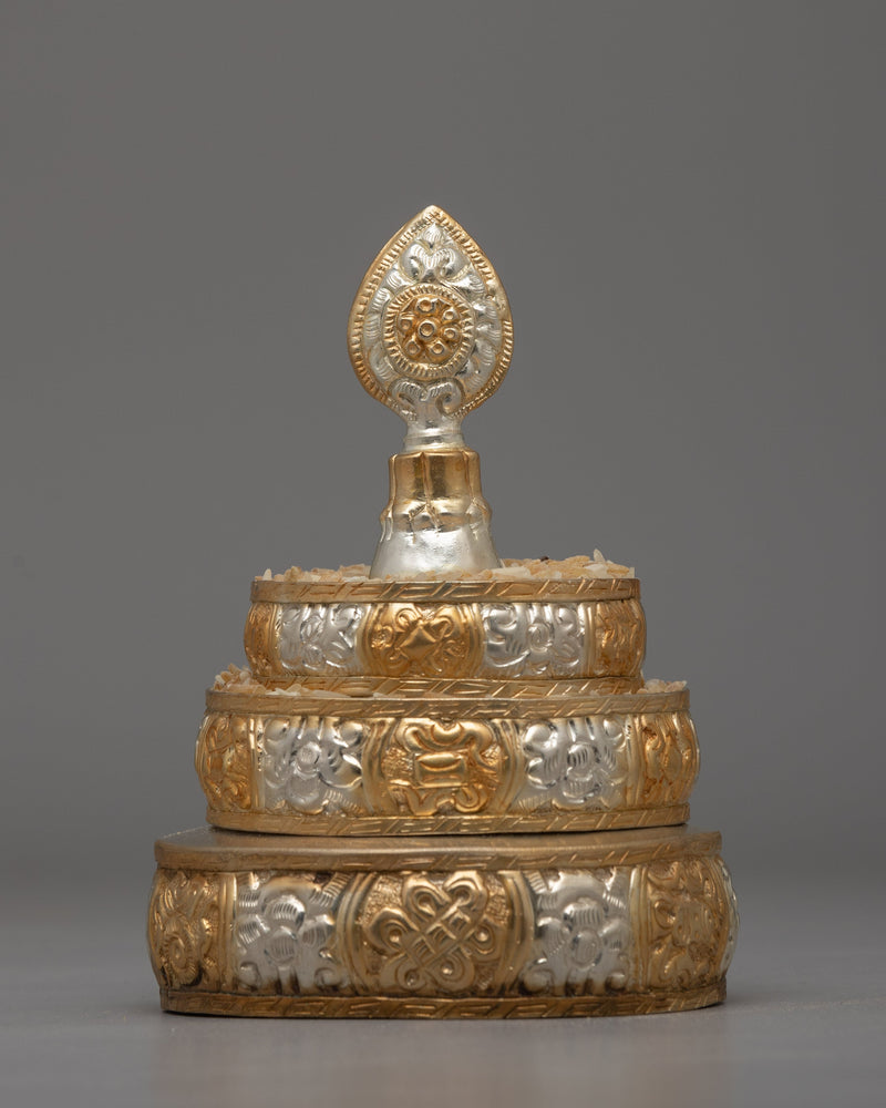 Gold & Silver-Plated Mandala Offering Set | Buddhist Ritual Offering Object