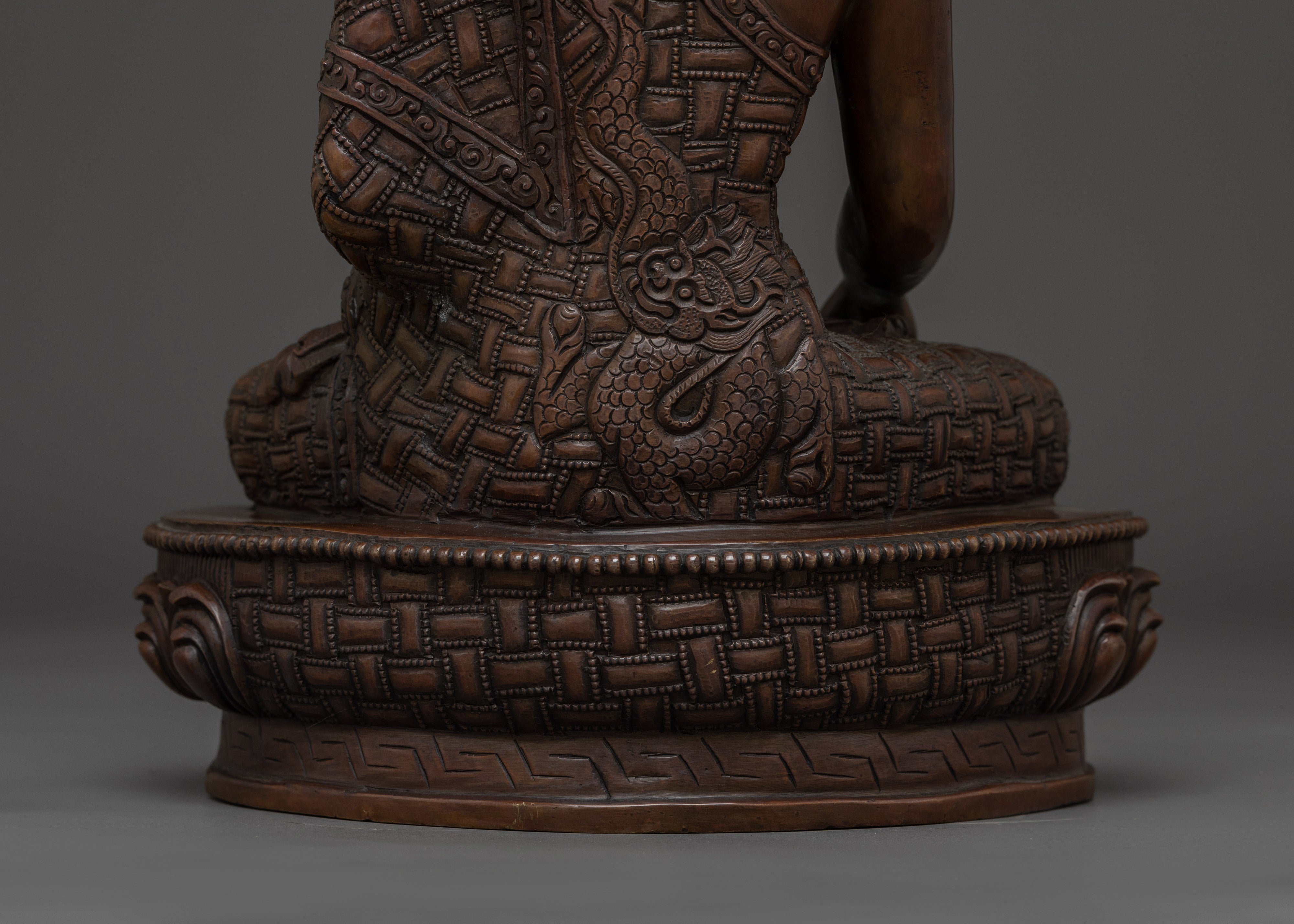 Shakyamuni Buddha Statue in Oxidized Copper | Mindful Spaces & Meditation Practice