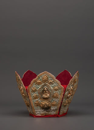 Set of 5 Dhyani Buddha Statues with Five-Point Crowns | Handcrafted Copper Figures