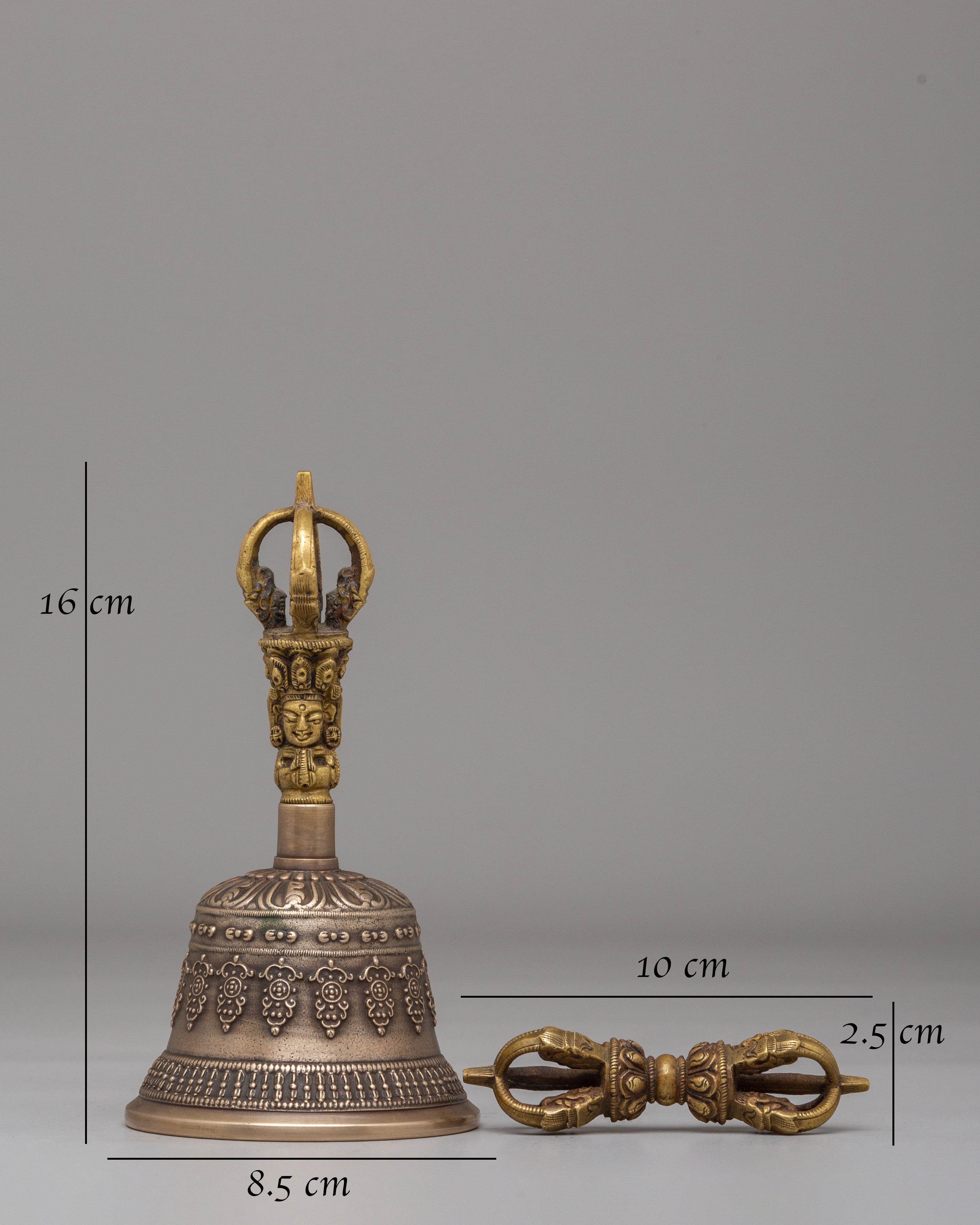 Traditional Vajra and Bell for Ritual Use | Handcrafted Bronze Dorje & Bell
