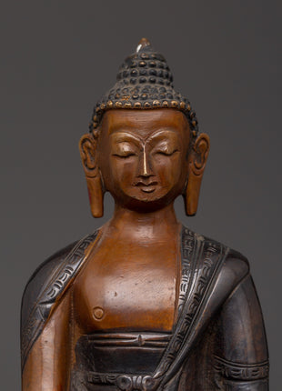 Beautiful Oxidized Copper Shakyamuni Buddha | Spiritual Decor & Buddhist Practice