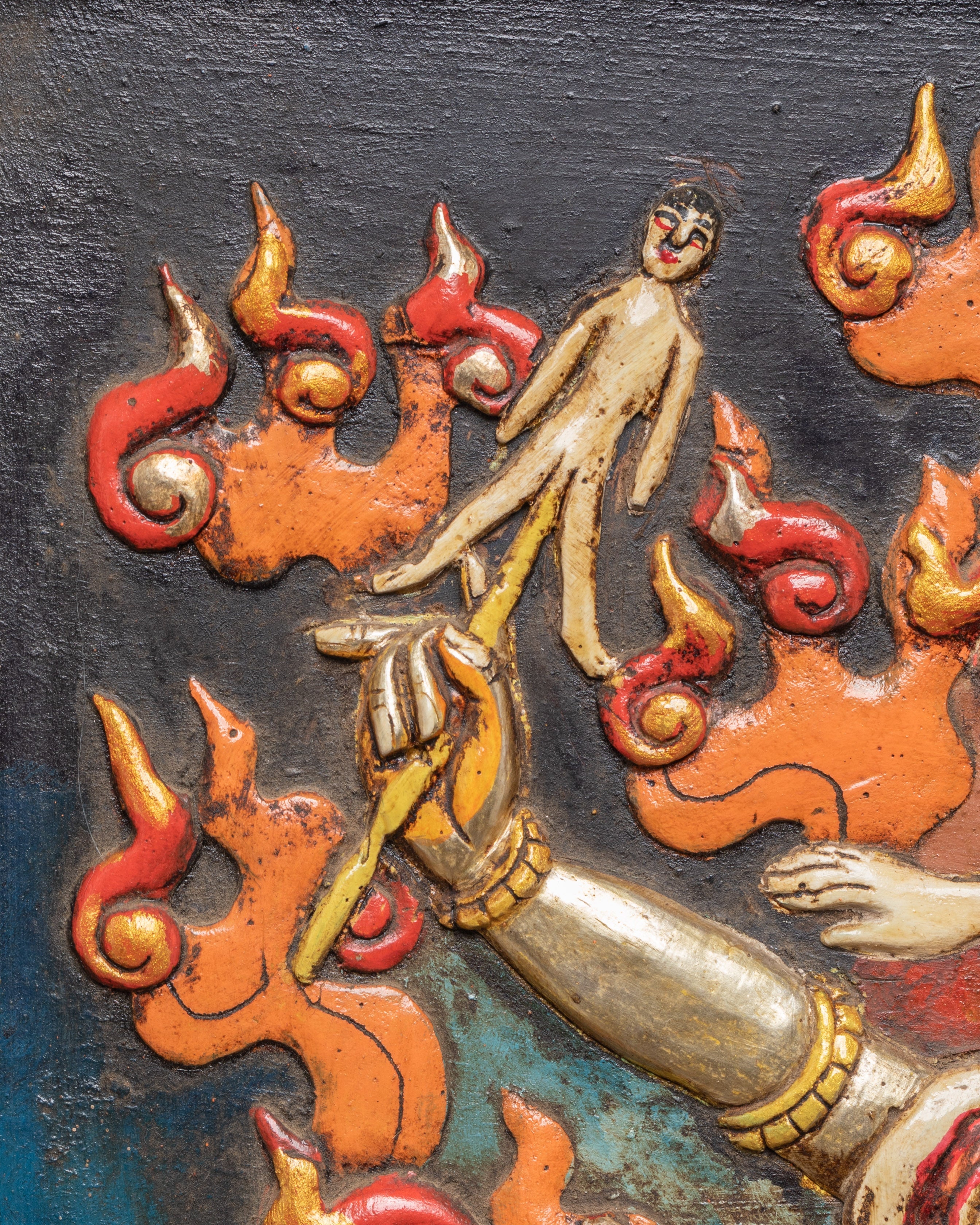 Ekajati Wooden Crafted Wall Hanging | Tibetan Buddhist Wall Art