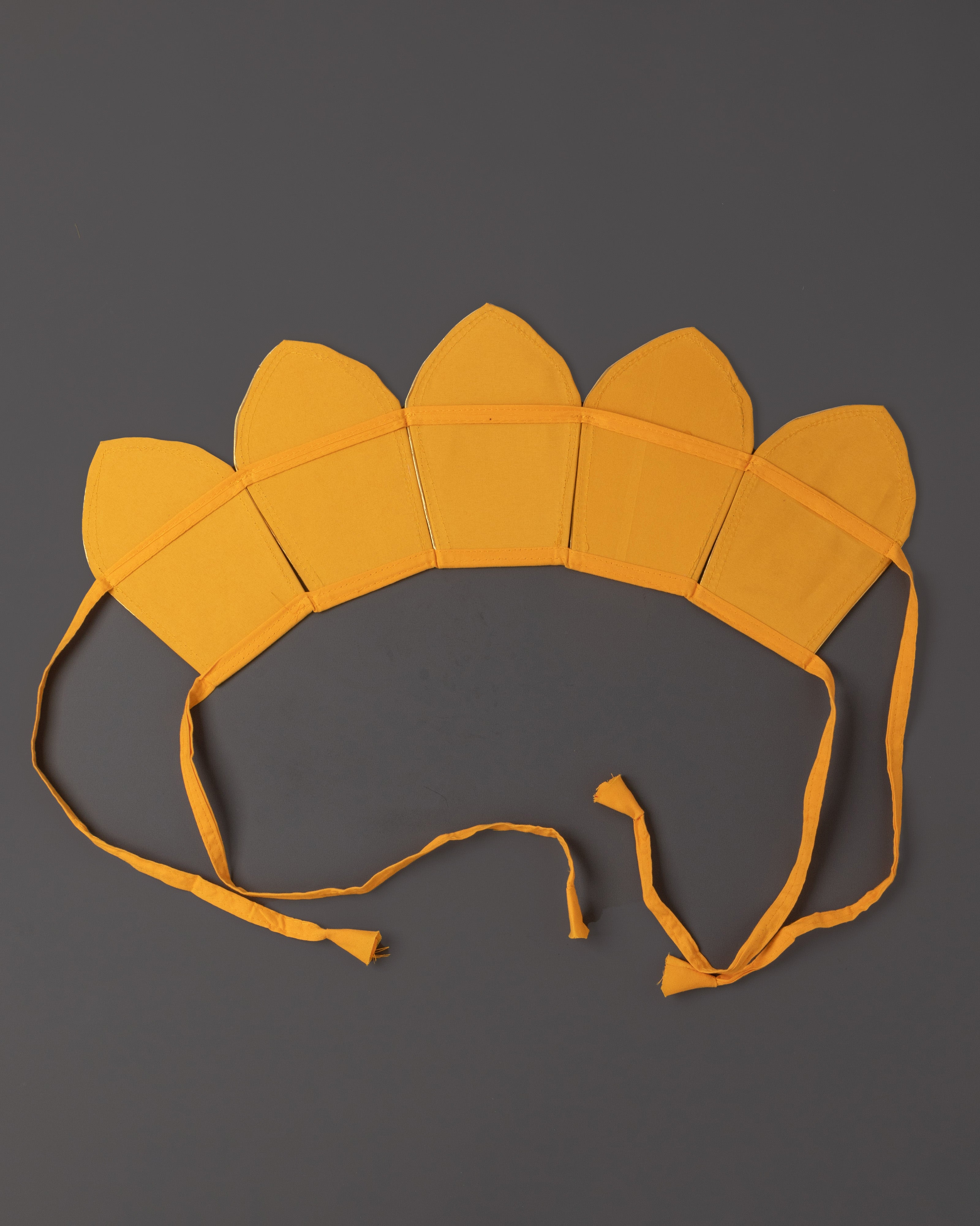 Five Dhyani Buddhas Ritual Crown | Tibetan Buddhist Headpiece in Cloth for Puja