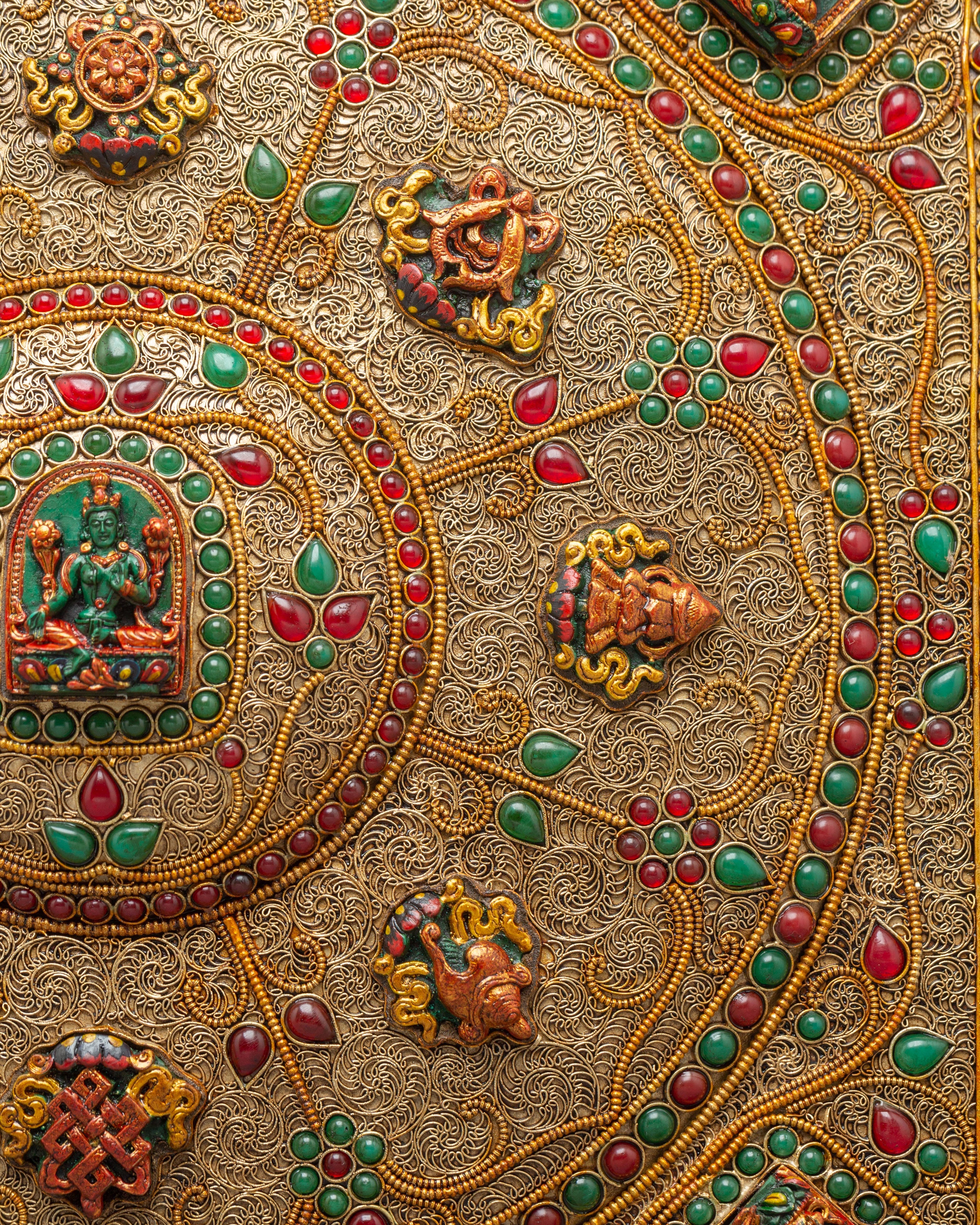 Sacred Tibetan Wall Hanging with Buddhist Deities | Symbol of Protection