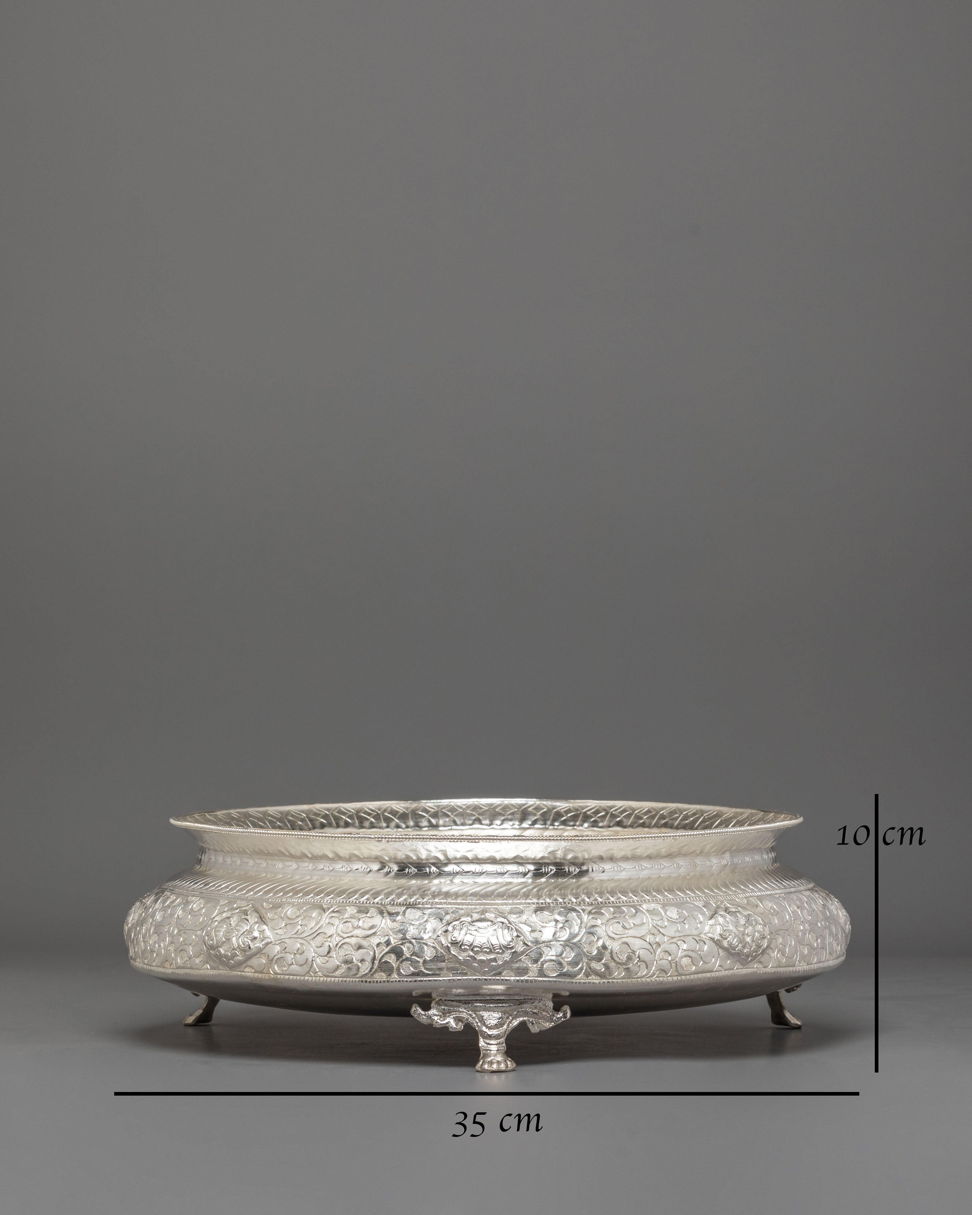 Buddhist Urli Bowl | Elegant Decorative Vessel with Vishva Vajra Design