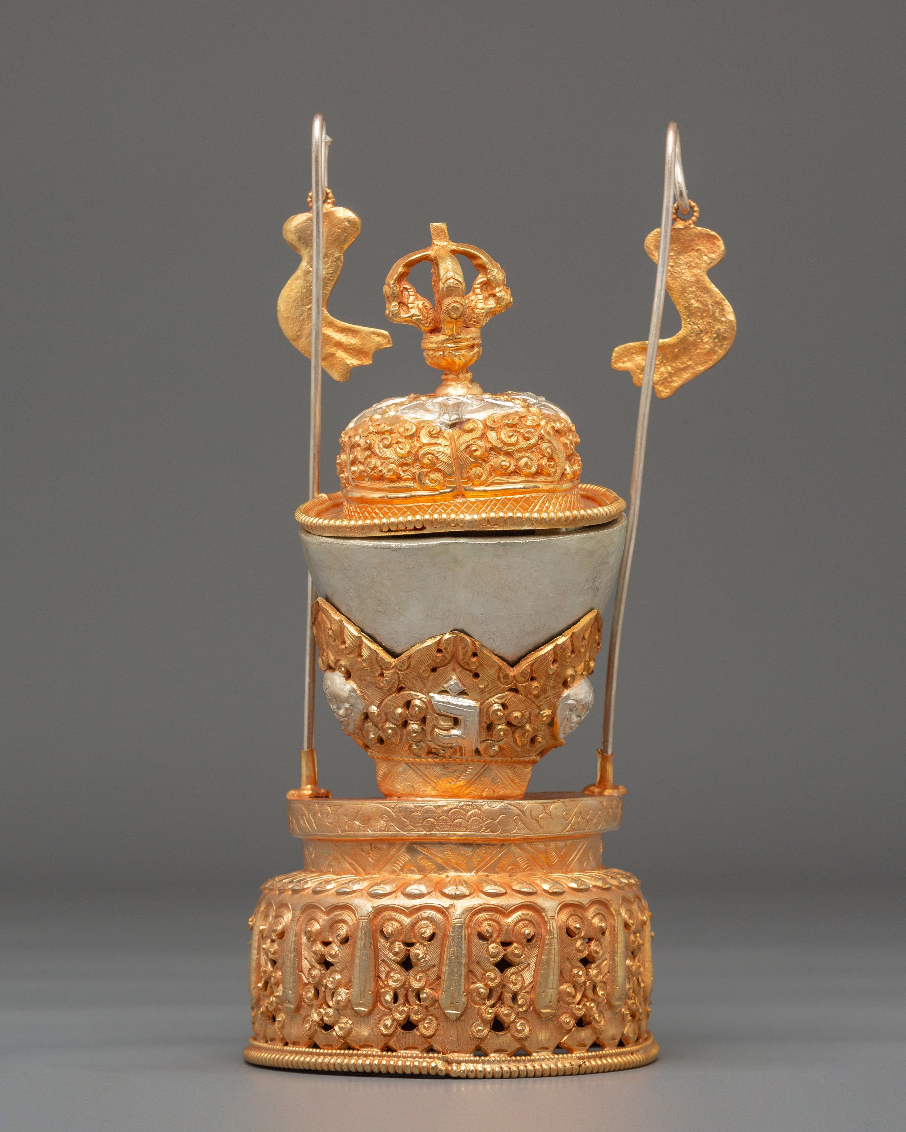 Sacred Tibetan Kapala Ceremonial Item | Buddhist Ritual Offering Artifact