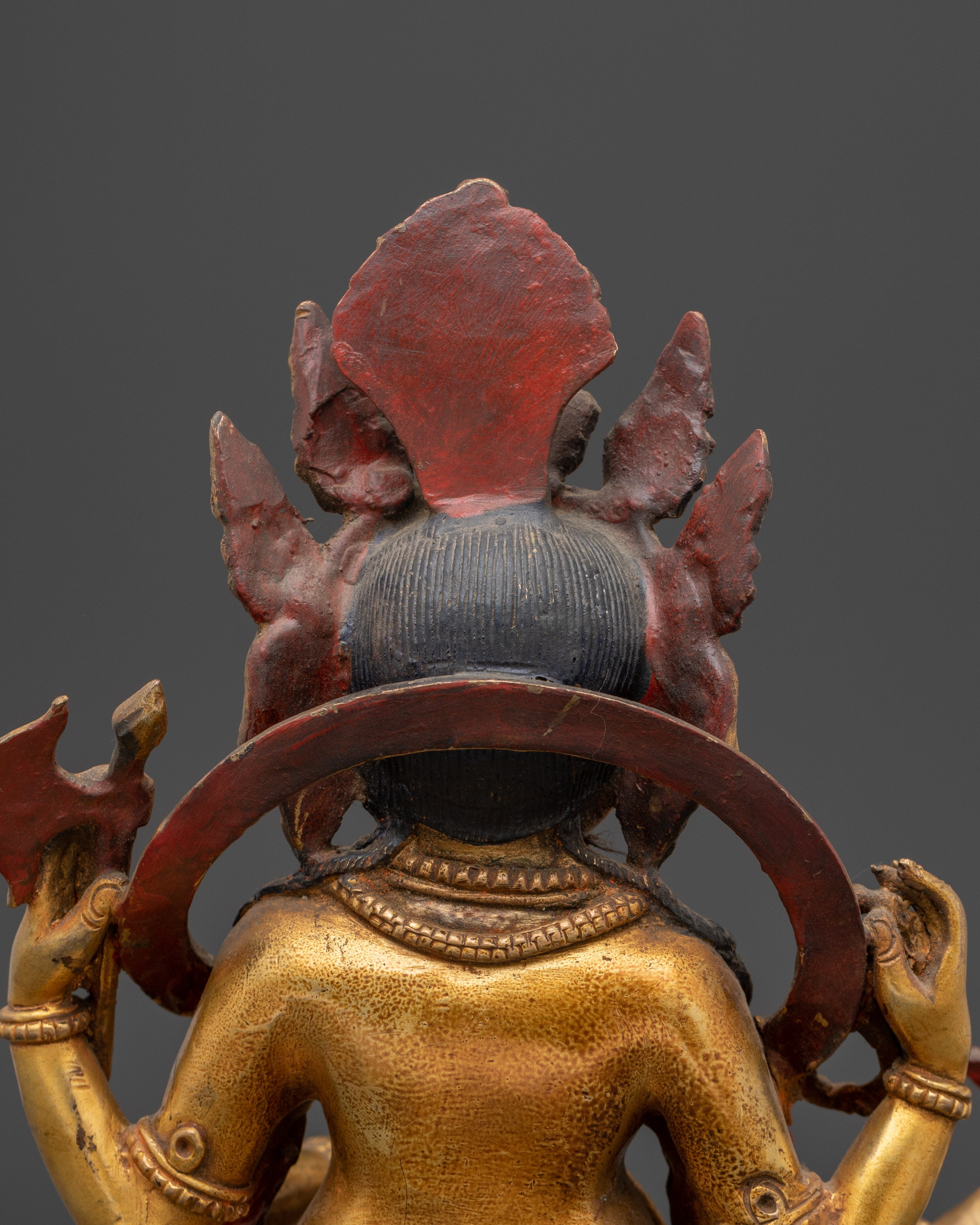 Handmade Vinayaka Ganesha Sculpture | Copper and Gold Plated Hindu Statue