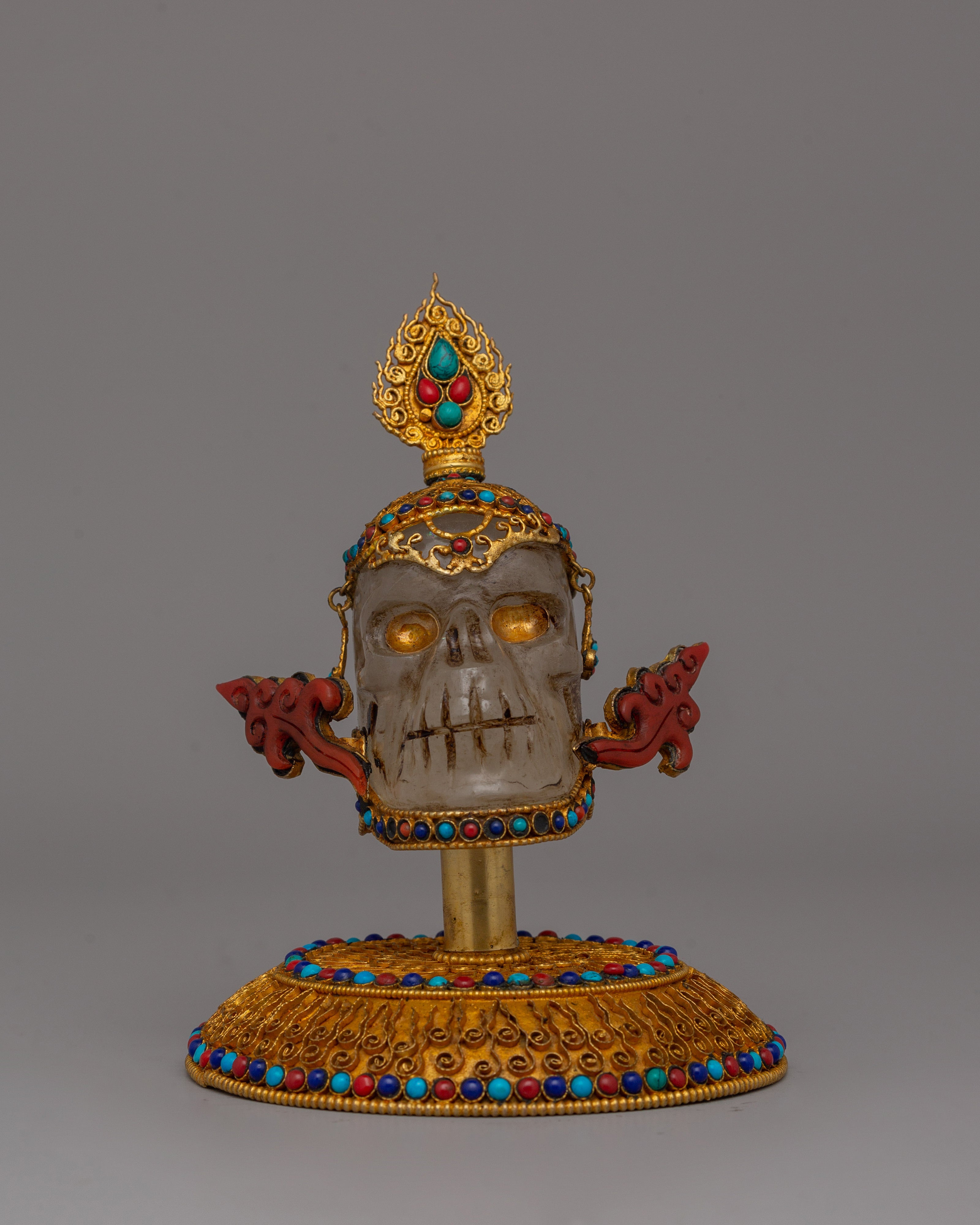 Handcrafted Buddhist Skull Head