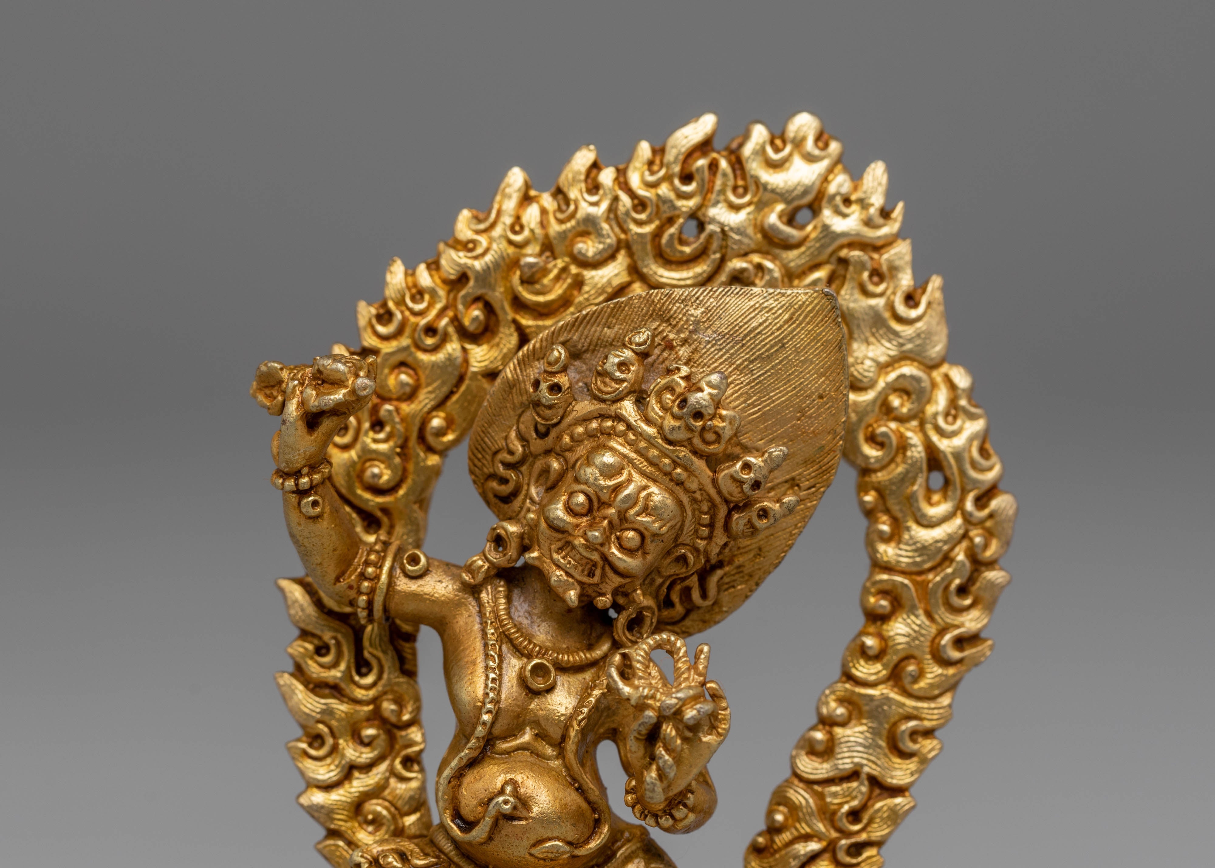 Wrathful Bodhisattva Vajrapani Sculpture | Powerful Buddha for Protection