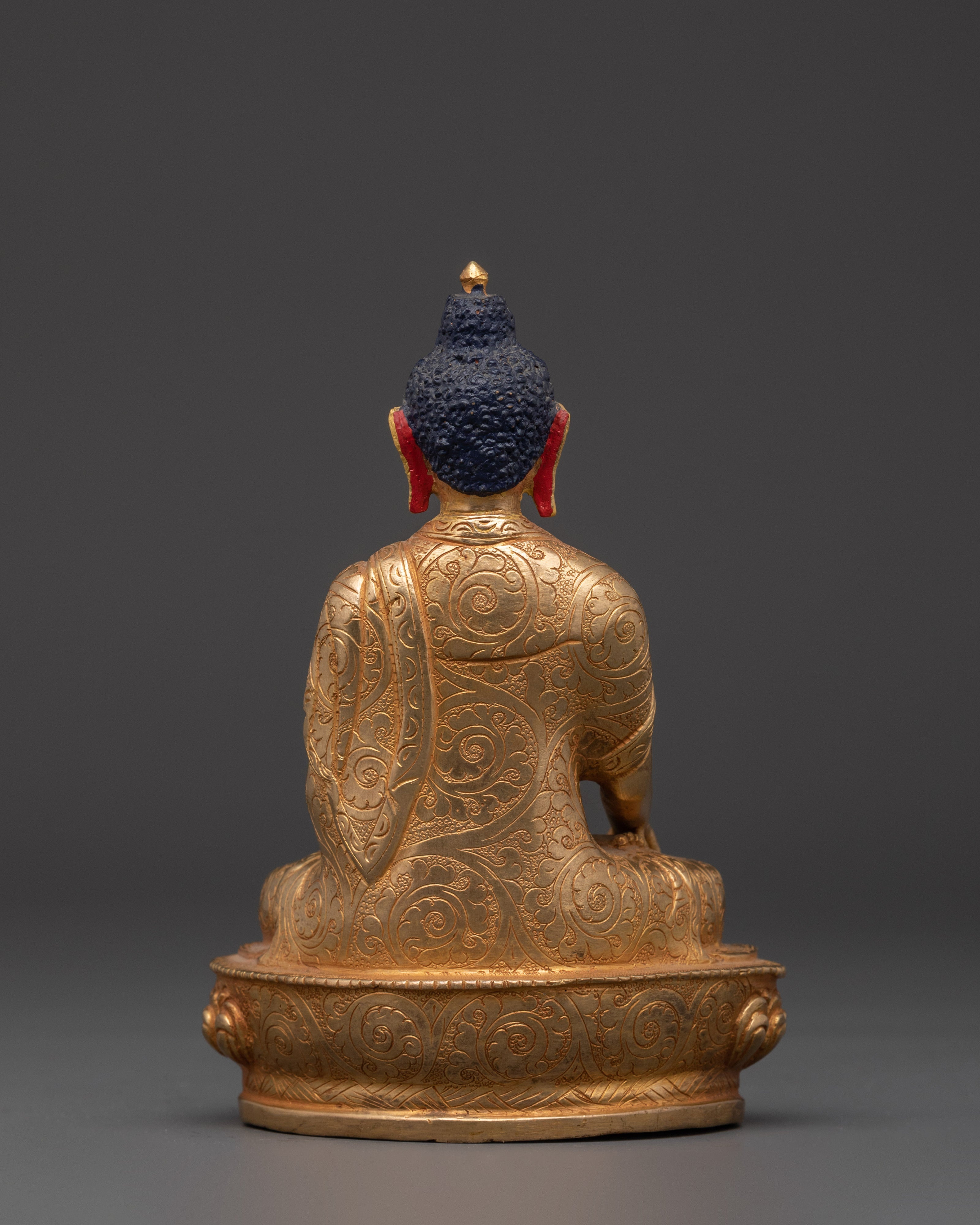Handmade Shakyamuni Buddha Statue | Gold Plated Copper Buddha Figurine