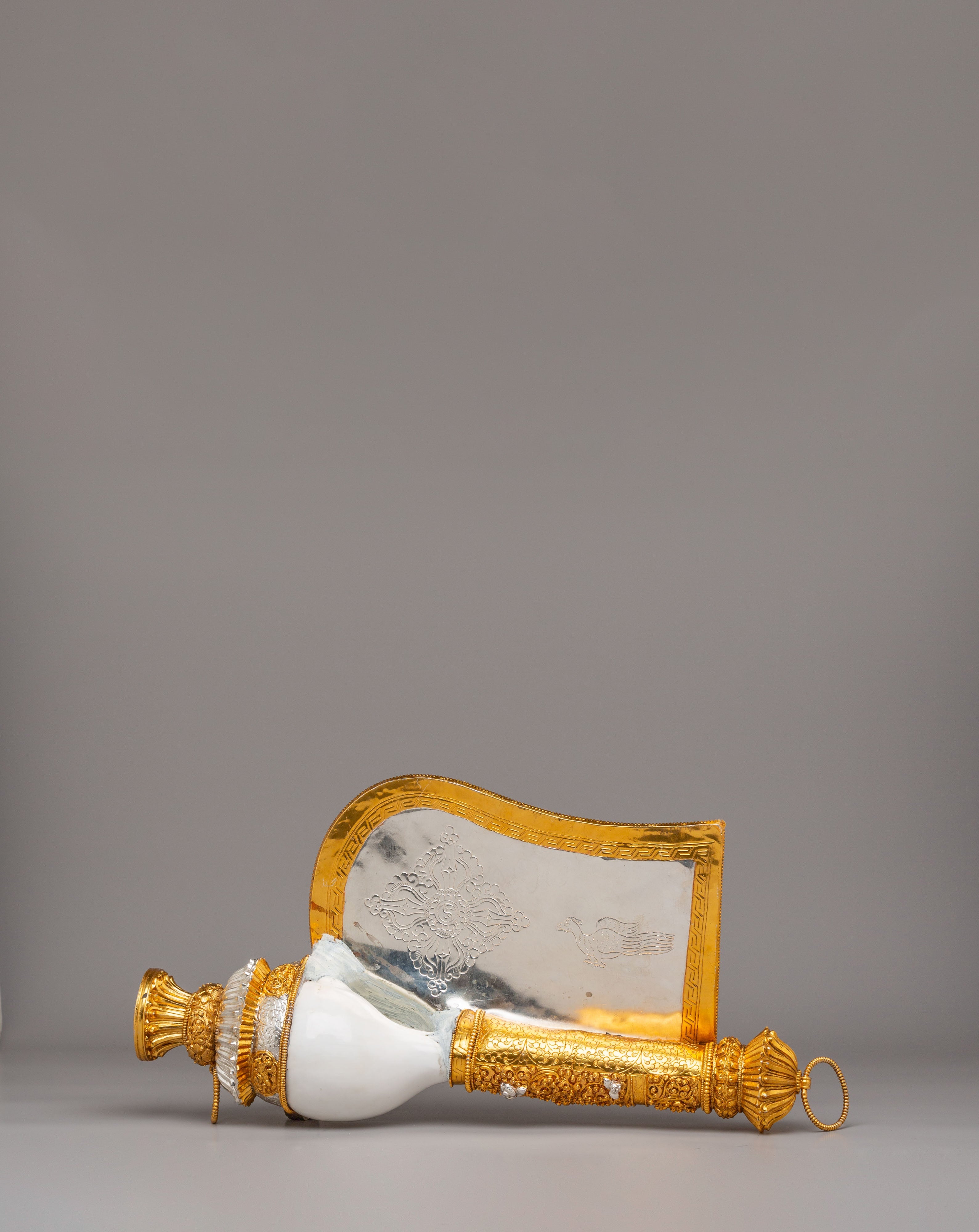 Tibetan Dragon Conch Shell For Prayer | Handcrafted Ritual Artifact