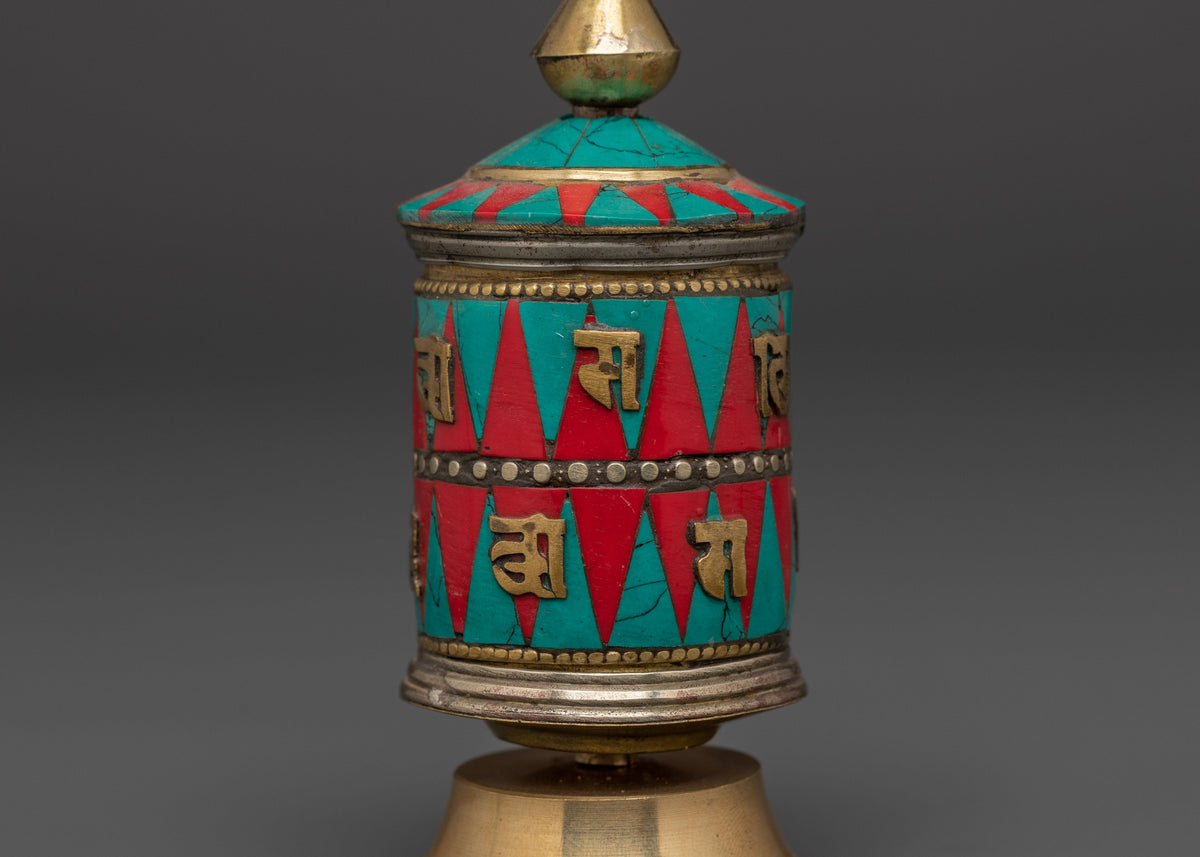 Spiritual Tibetan Decor Prayer Wheel | Sacred Meditation & Home Altar Decor