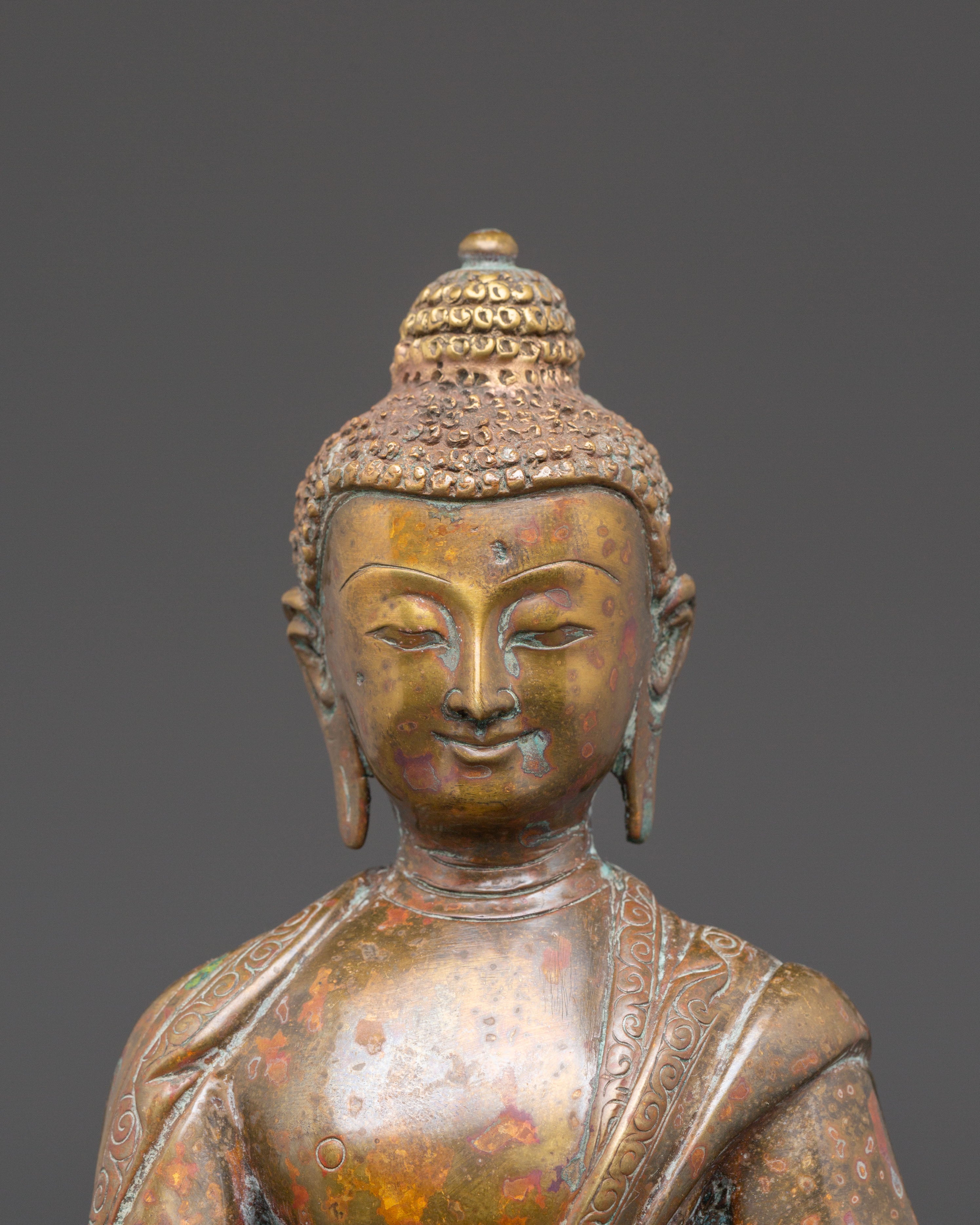 Sacred Statue of Buddha Shakyamuni | Copper Buddhist Sculpture