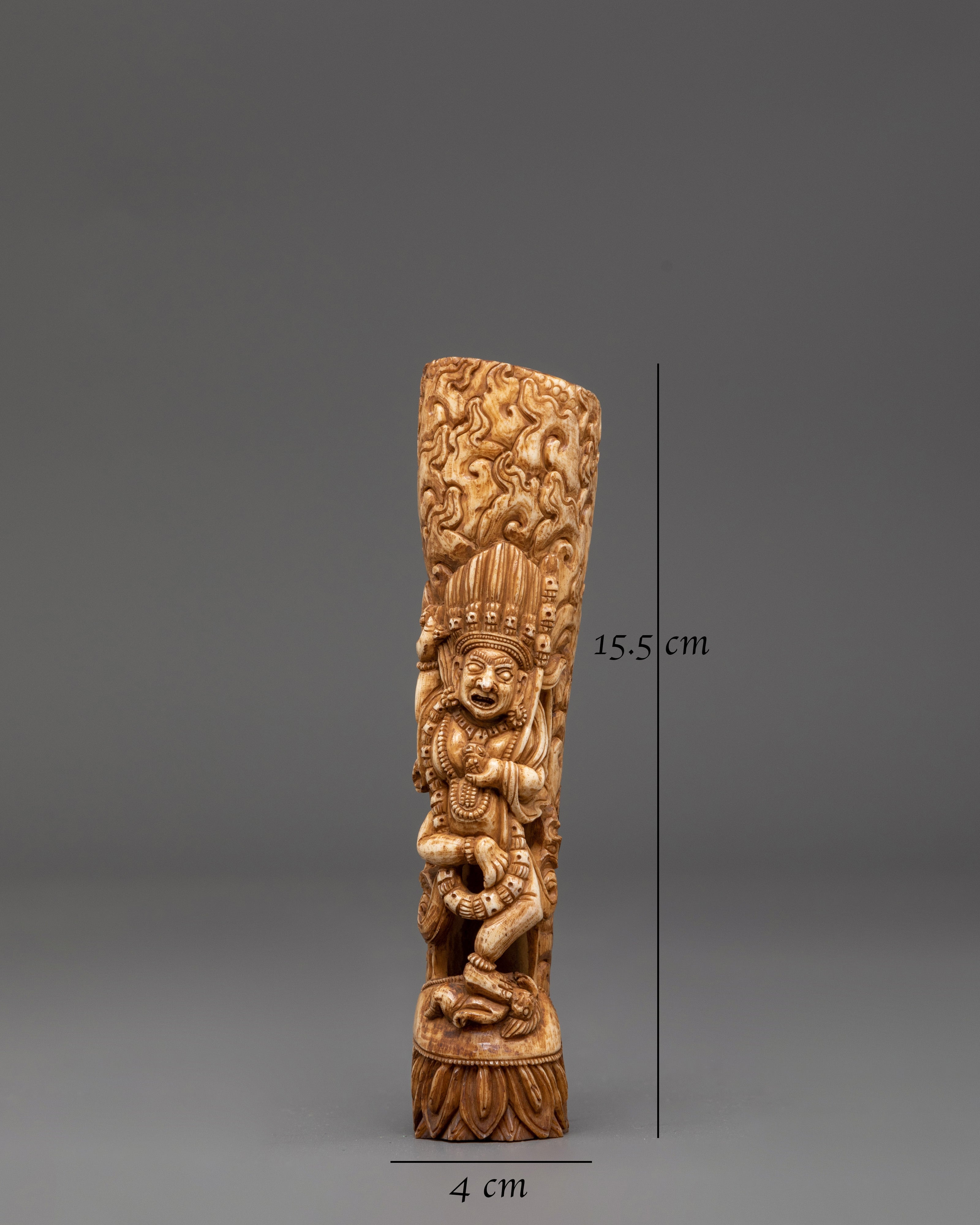 Bernagchen Mahakala Bone Statue | Ethically Sourced Buffalo Bone