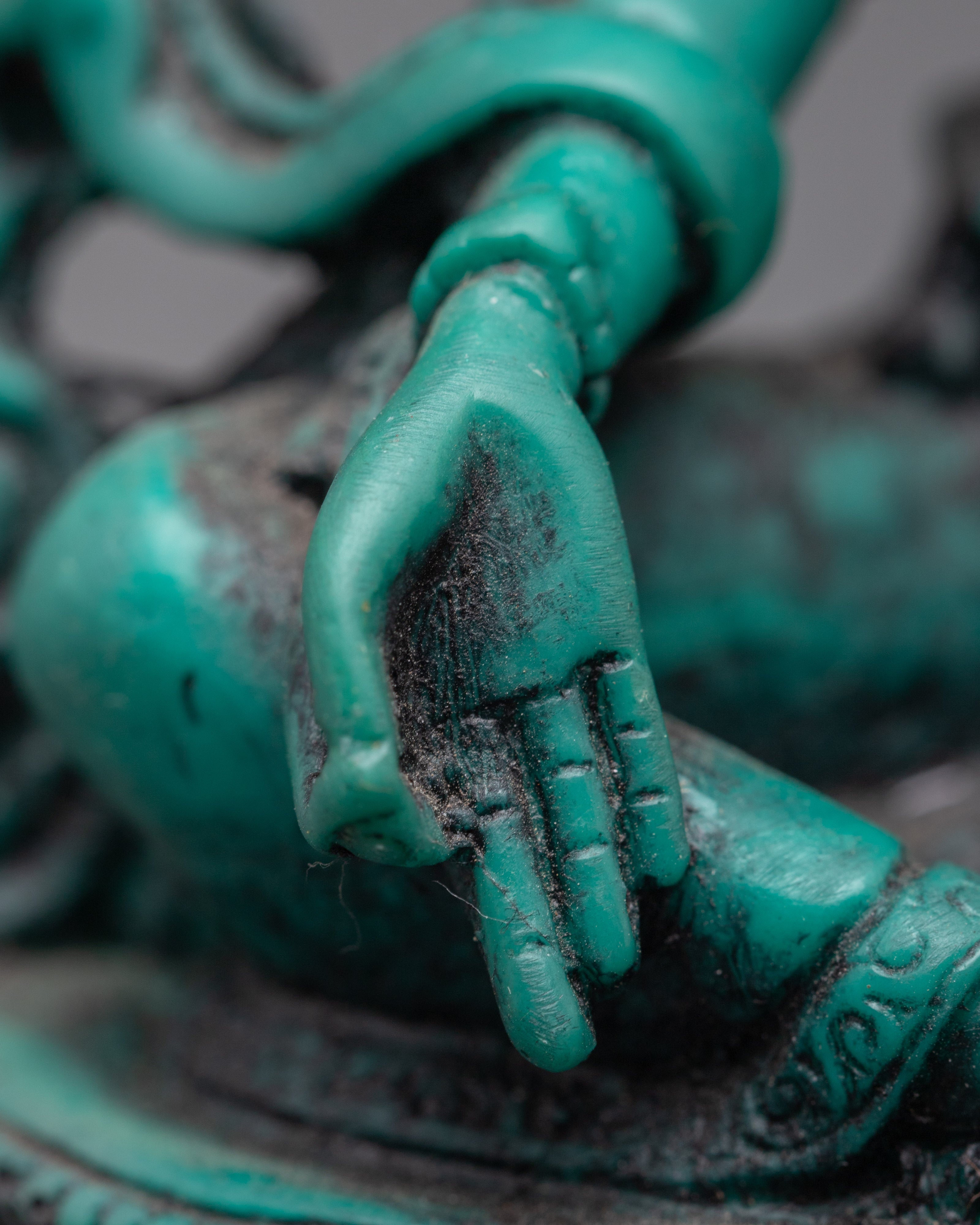 Tibetan Buddhist Goddess Green Tara | Handcrafted Turquoise Art with Spiritual Energy