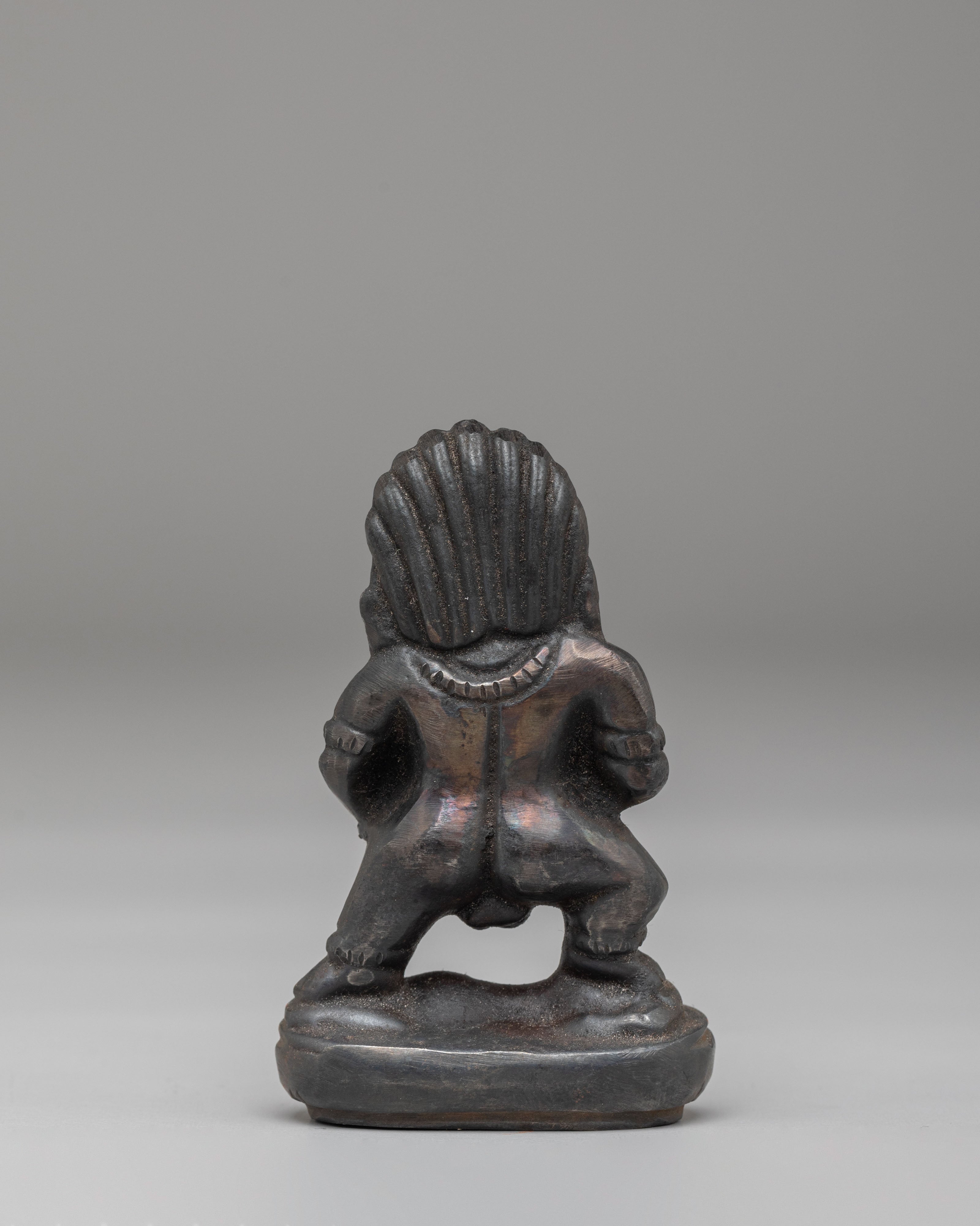 Black Dzambhala Wealth Protector Statue | Handcrafted Iron Sculpture