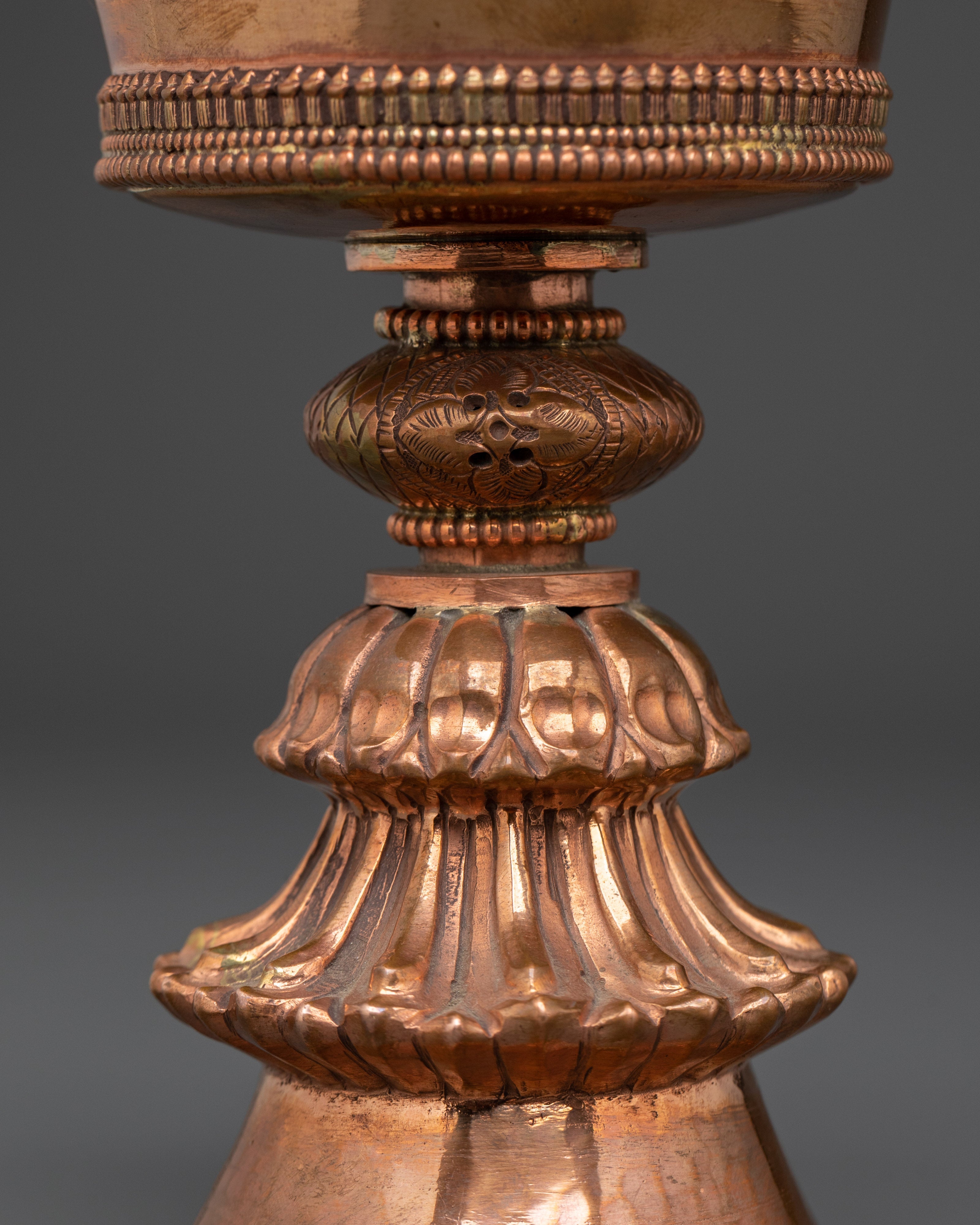 Traditional Copper Lamp | Buddhist Ritual Butter Lamp | Spiritual Light Holder