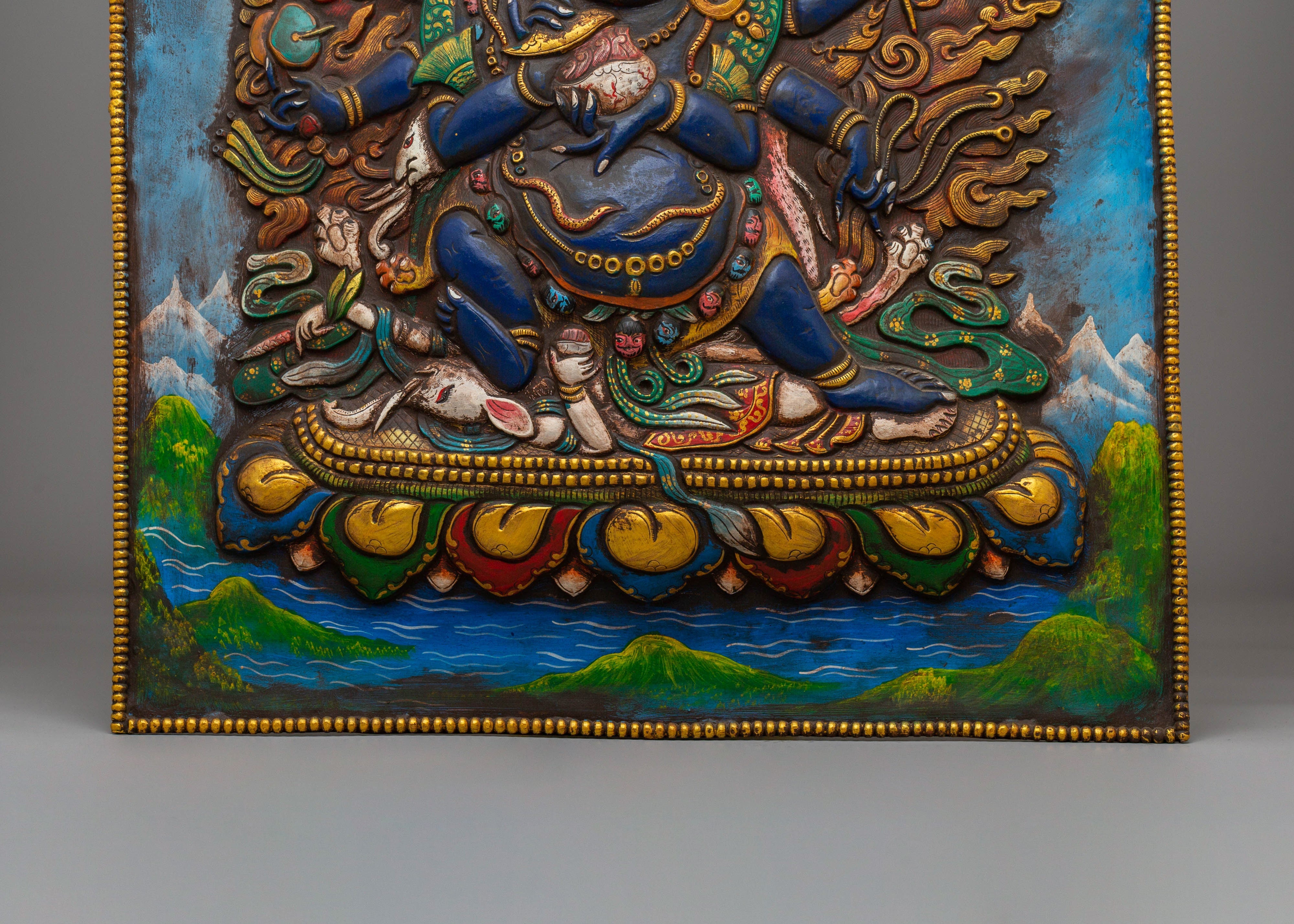 Handmade Six-Armed Mahakala Wall Hanging | A Symbol of Protection and Power