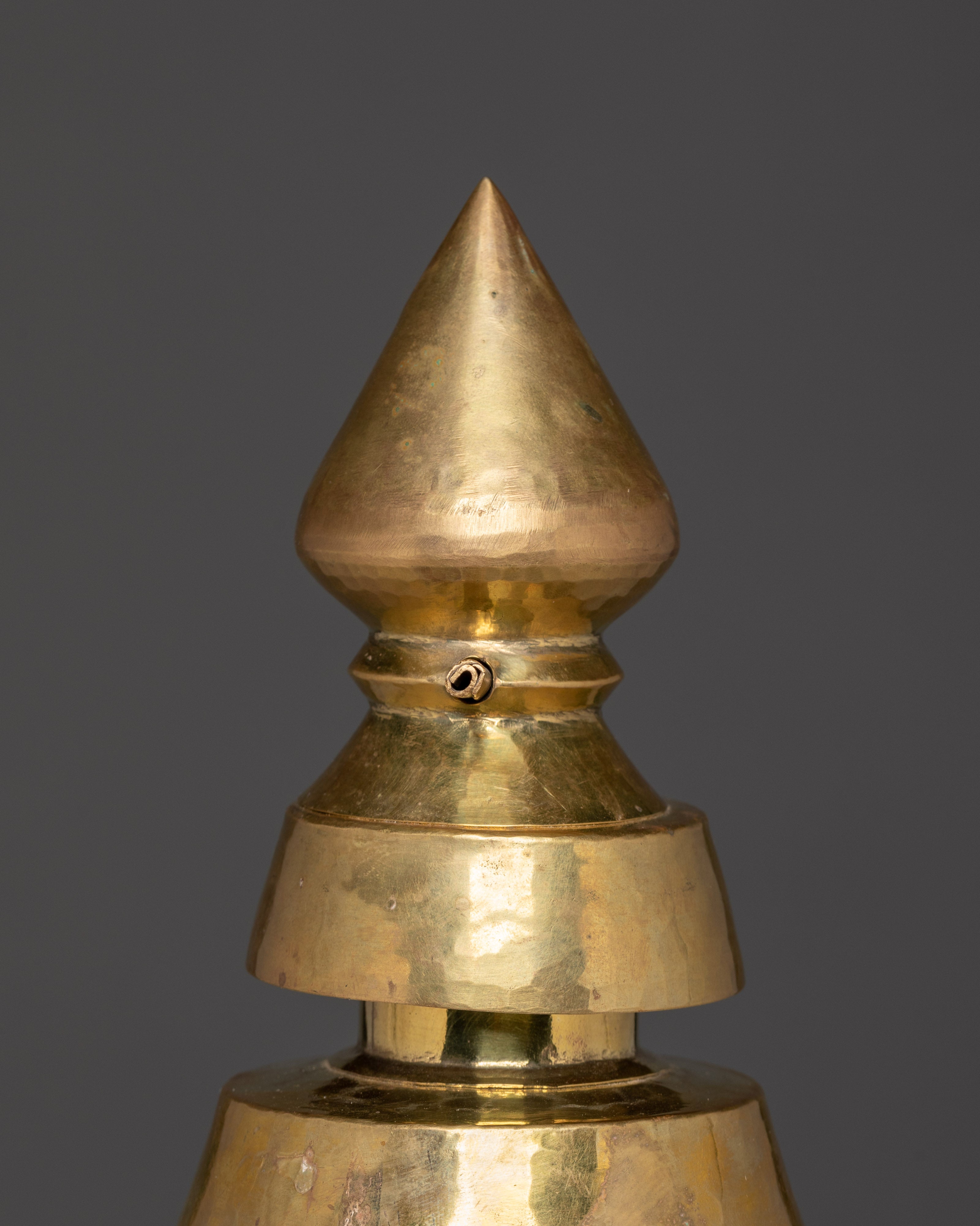 Tibetan Shrine Top Piece Gajur | Handcrafted Brass Buddhist Finial for Stupas & Altars