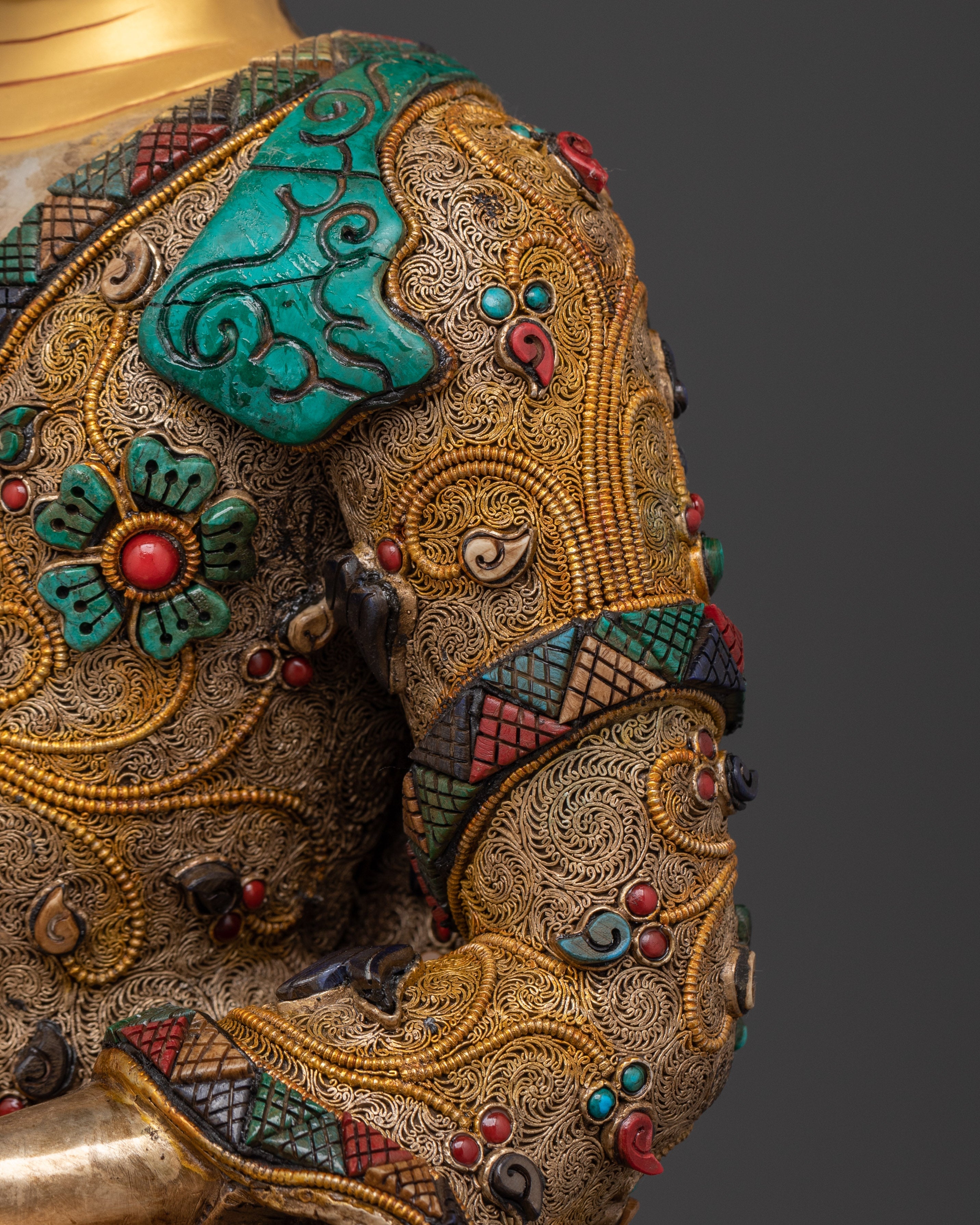 Peaceful Medicine Buddha Sculpture | Precious Work of Art