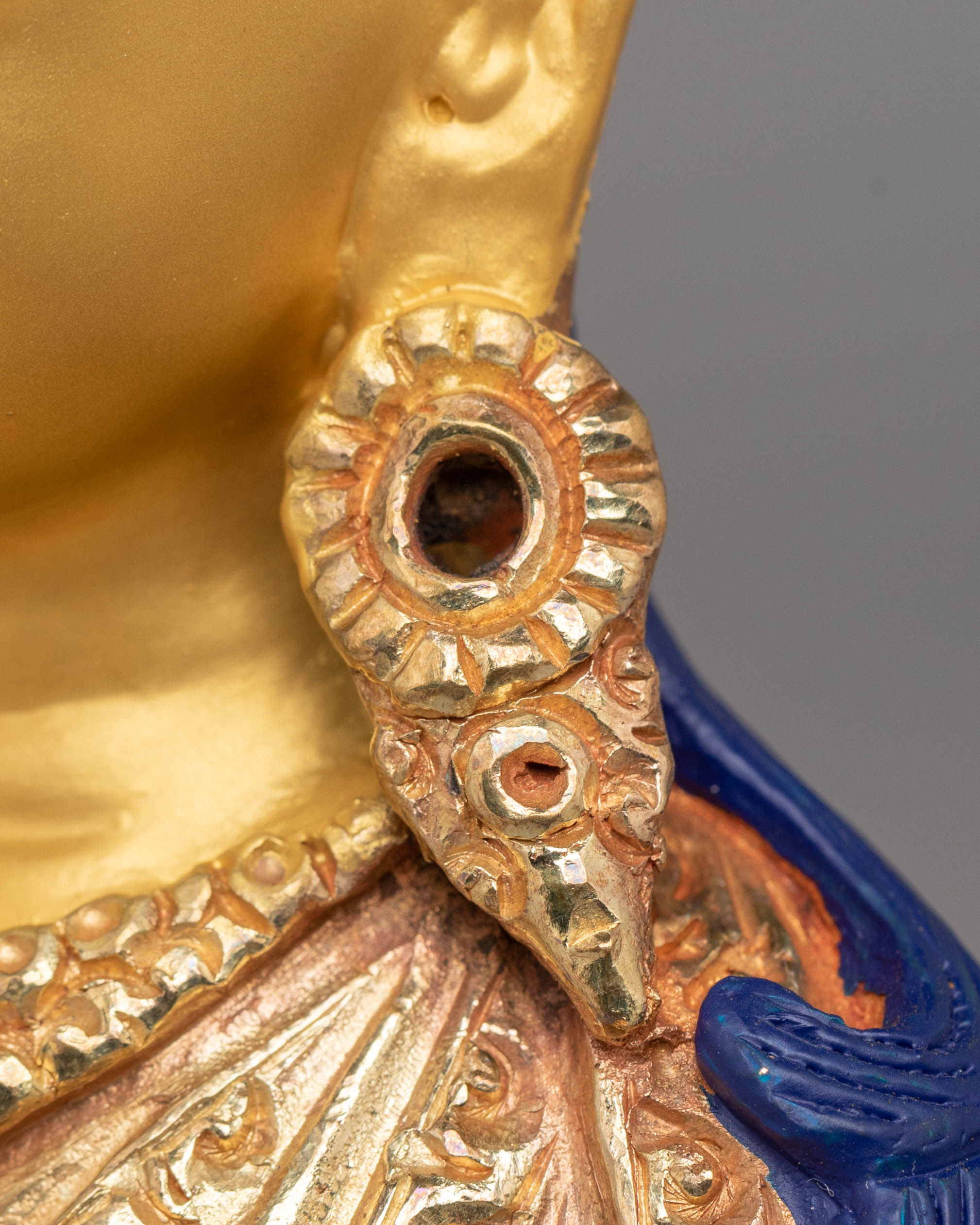 24k Gold Glided Statue of Guru Rinpoche | Divine Representation of Wisdom