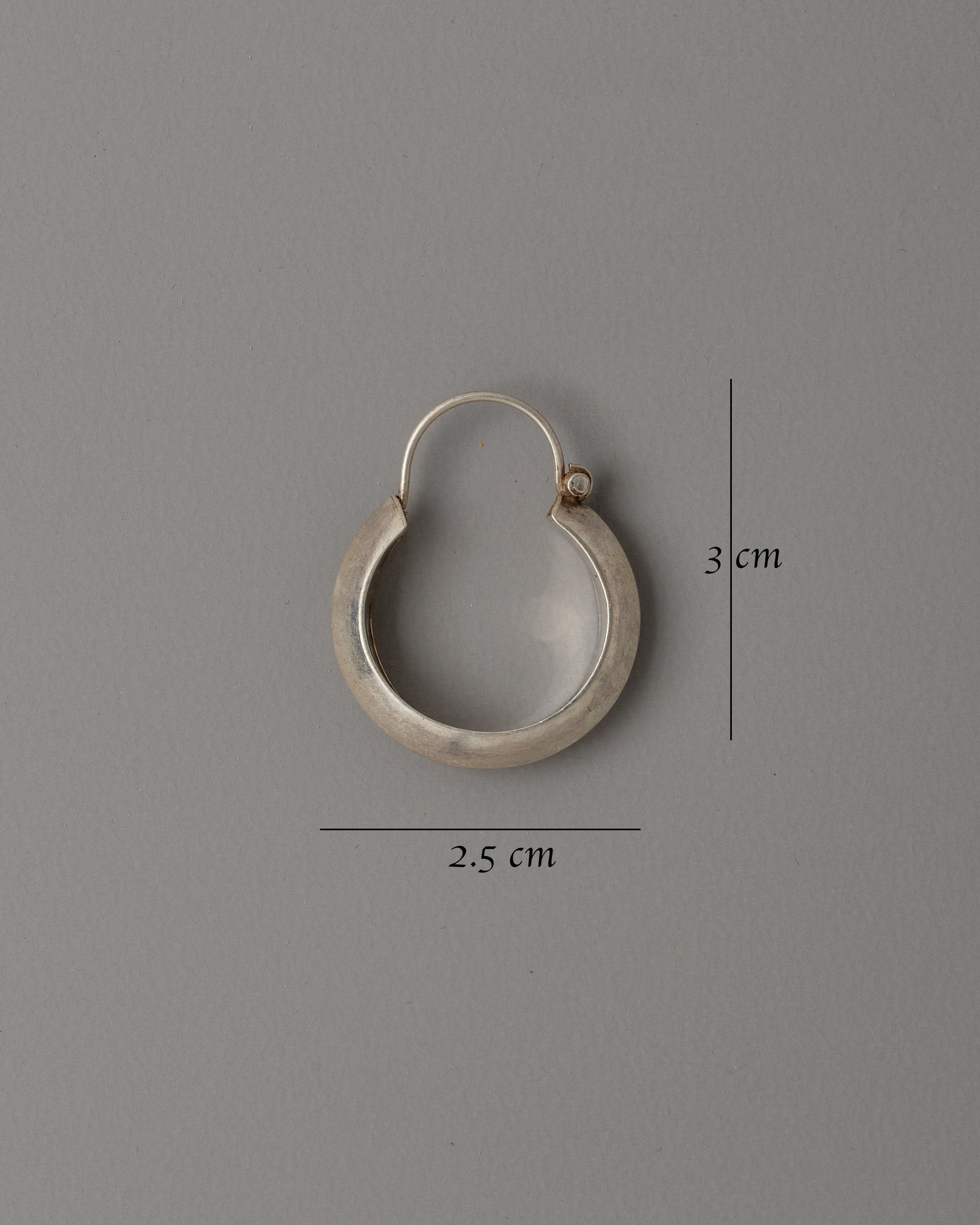 92.5% Silver Small Hoop Earrings | Tibetan Earrings in Pure Silver