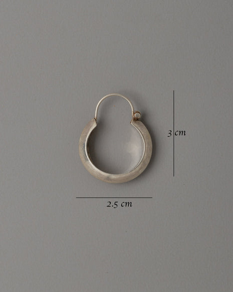 92.5% Silver Small Hoop Earrings | Tibetan Earrings in Pure Silver