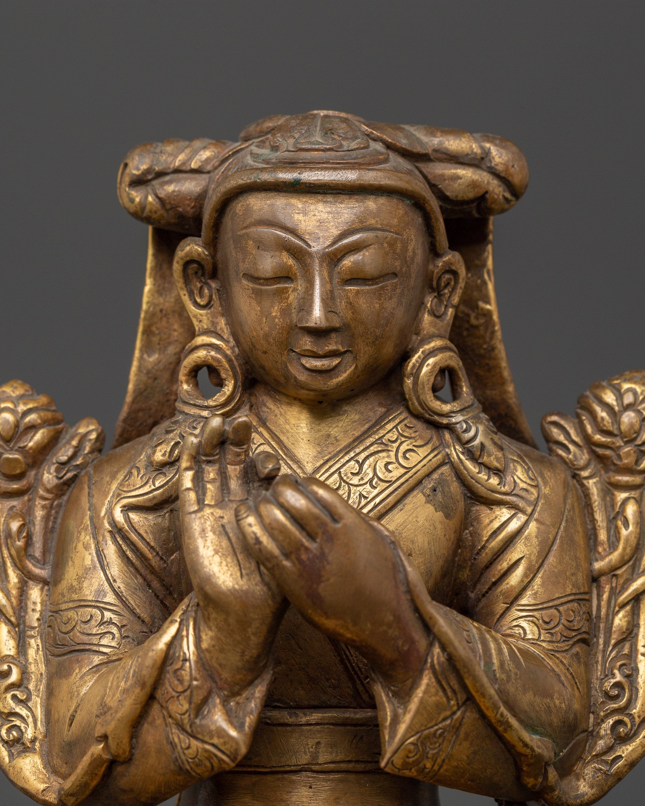 Gold Plated Buddhist Master | Altar Decor