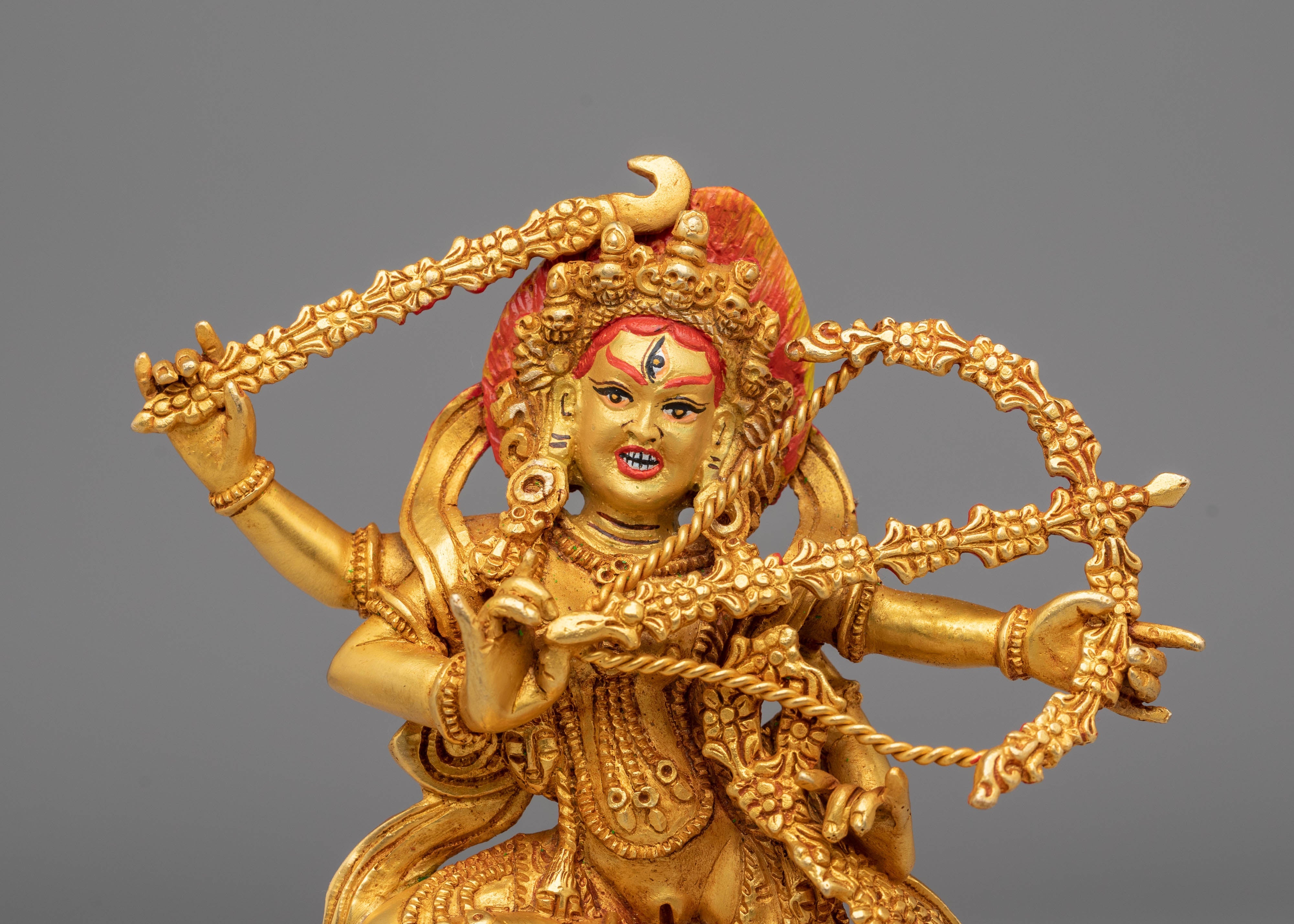 Handcrafted Kurukulla Buddhist Statue | Tibetan Tantric Goddess Sculpture