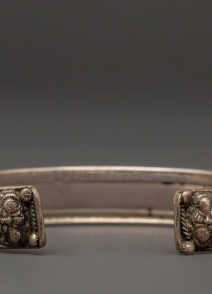 Handcrafted Silver Turquoise Inlaid Bracelet | Meaningful Spiritual Silver Bracelet