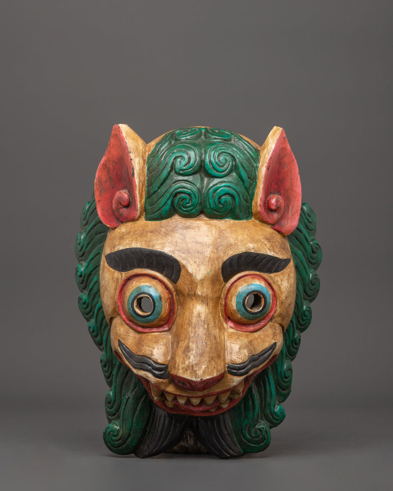 snow-lion-mask-wall-hanging