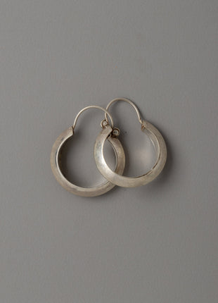 92.5% Silver Small Hoop Earrings | Tibetan Earrings in Pure Silver