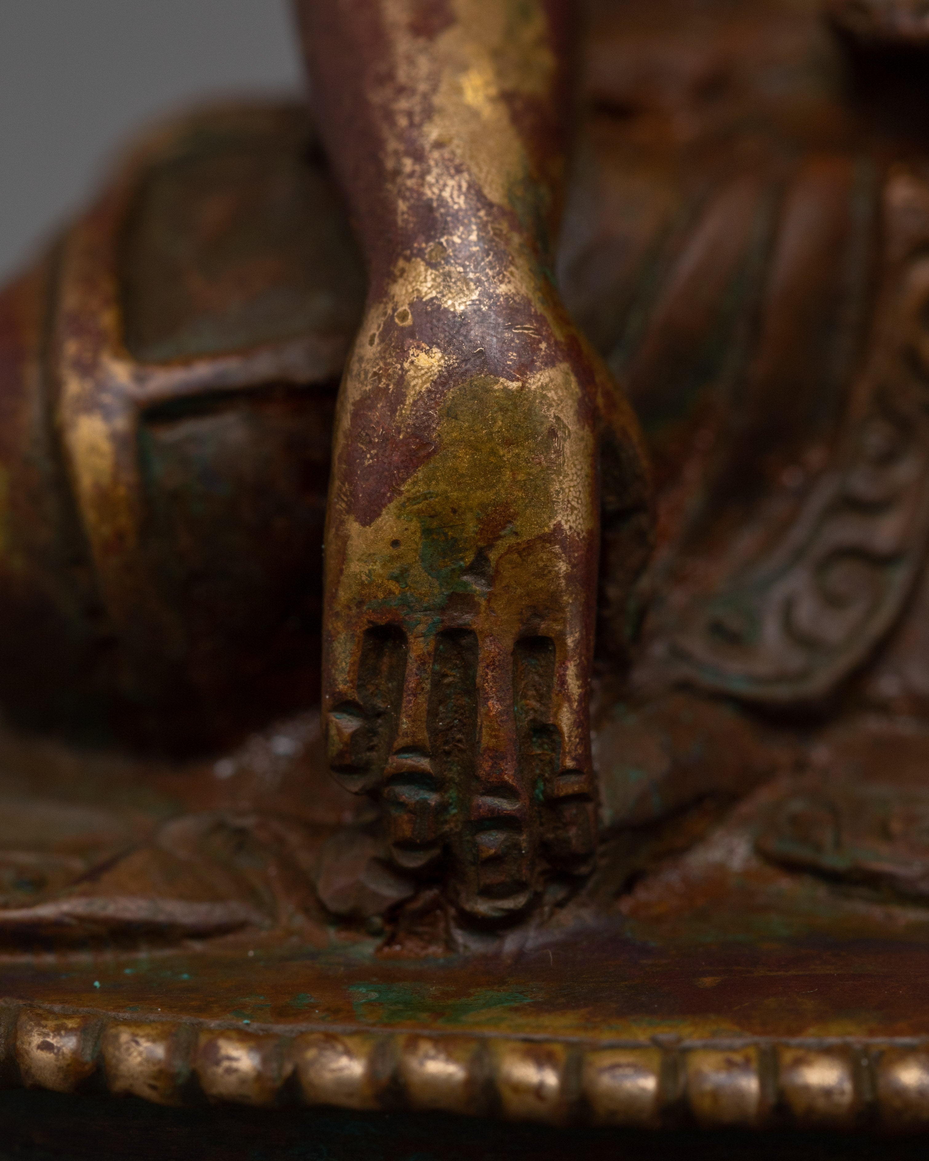 4.1 Inches Shakyamuni Buddha Statue | Oxidized Copper Shakyamuni Buddha