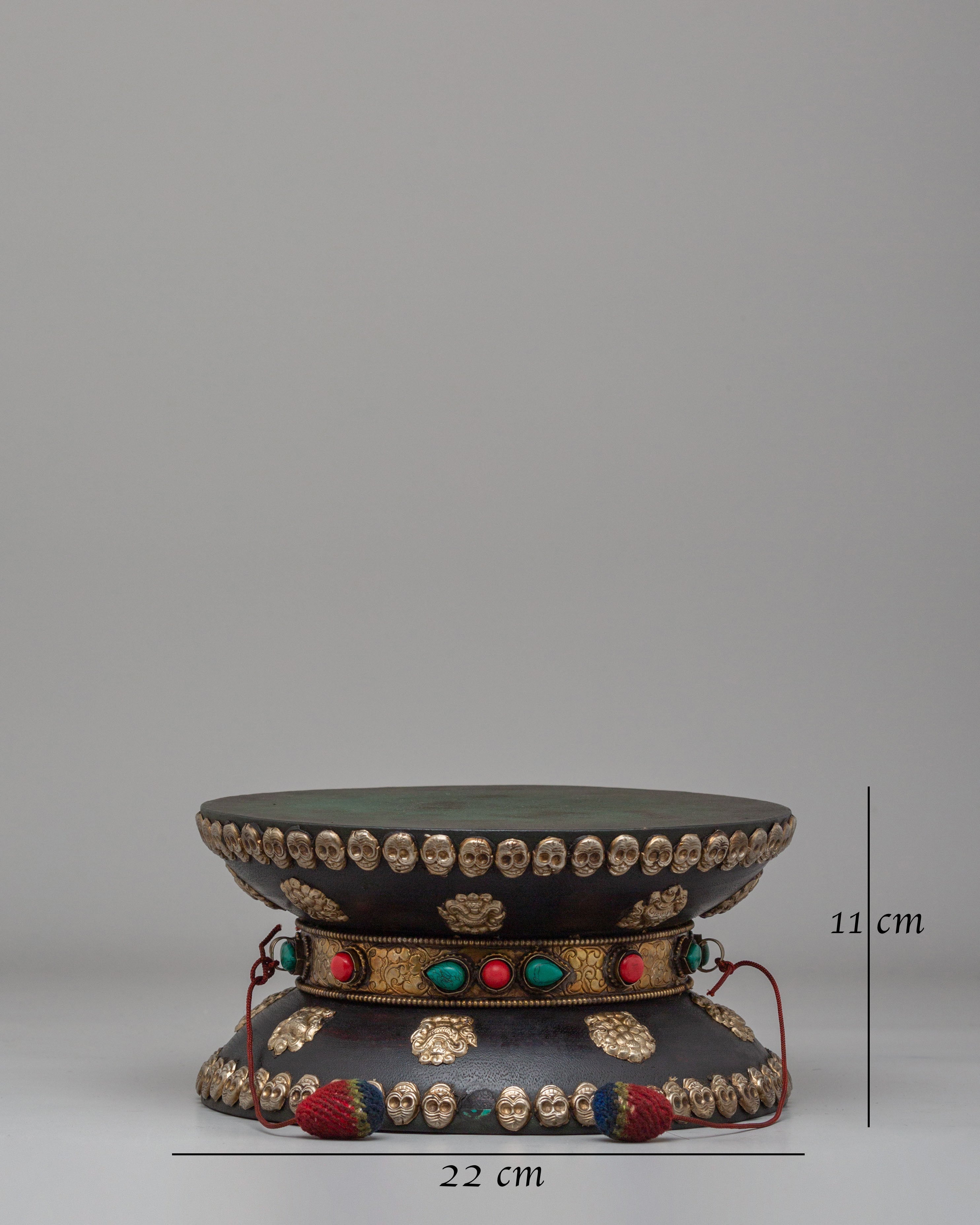Wooden Damaru Ritual Instrument | Vajrayana Altar Damaru